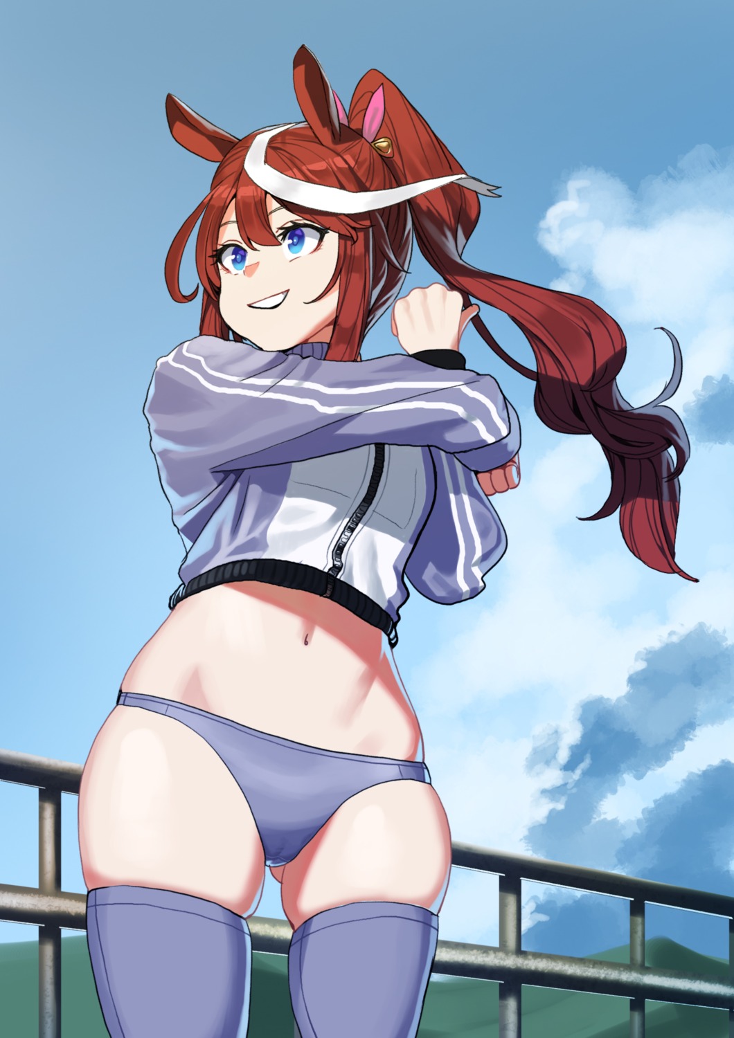 animal_ears, buruma, gym_uniform, ihobus, thighhighs, tokai_teio_(umamusume), uma_musume_pretty_derby
