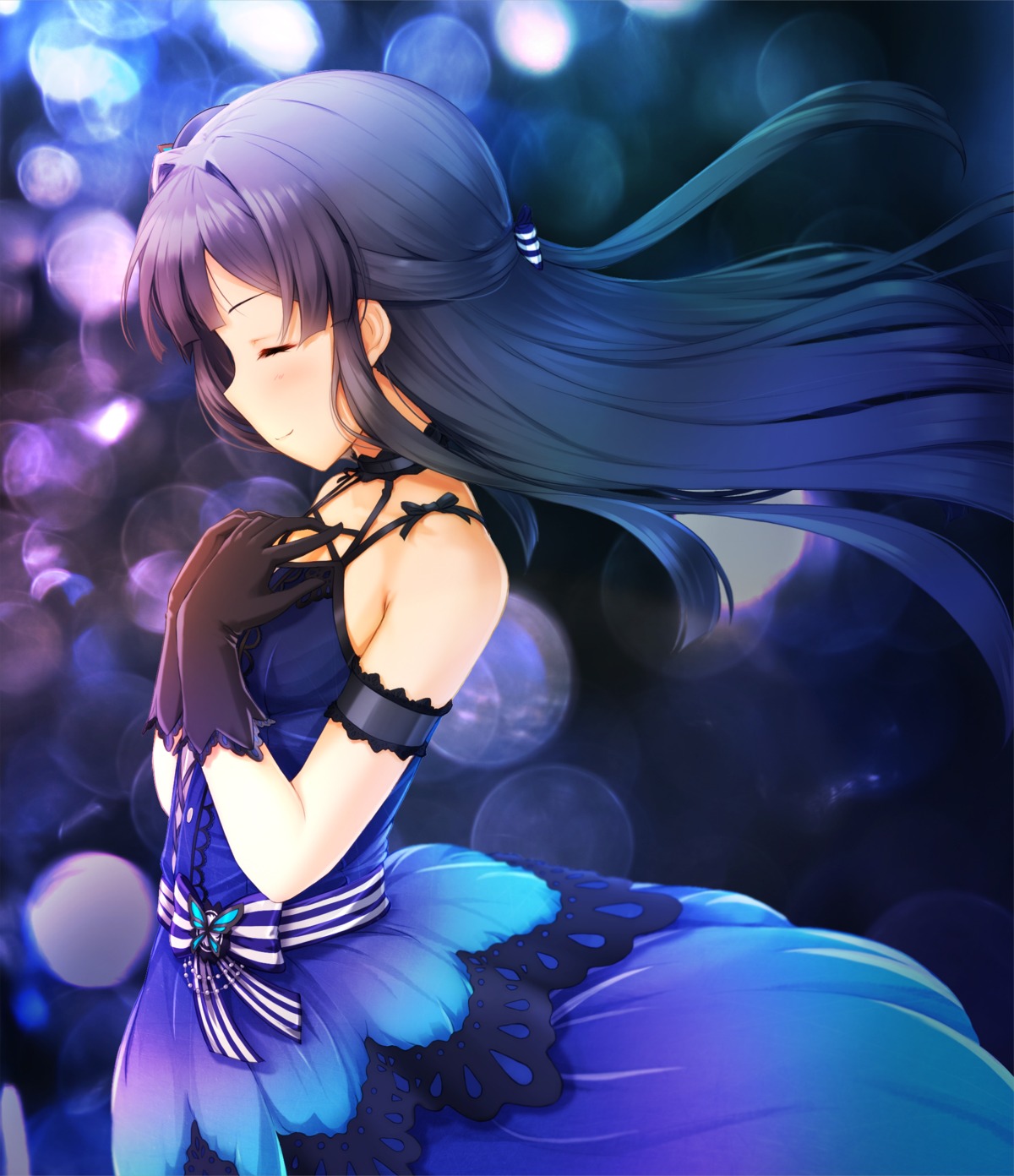 basa_rutan, breast_hold, dress, mogami_shizuka, the_idolm@ster, the_idolm@ster_million_live!