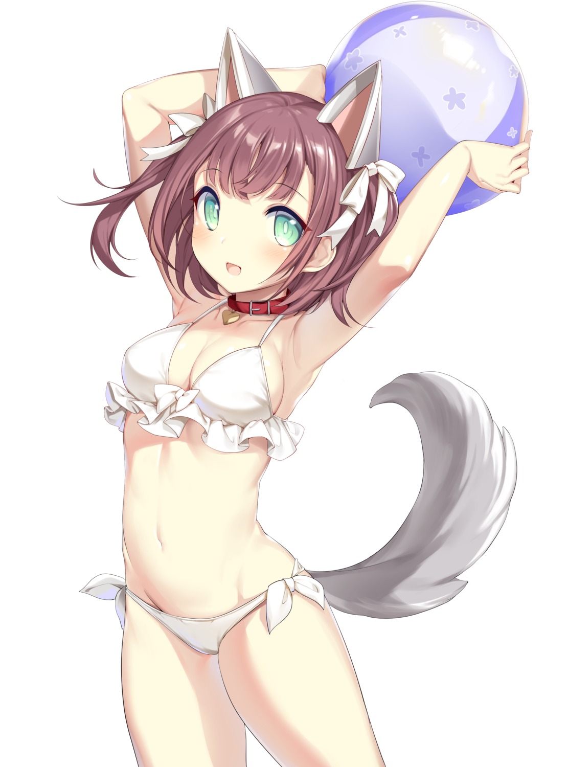 animal_ears, azur_lane, bikini, cleavage, icomochi, shiratsuyu_(azur_lane), swimsuits, tail