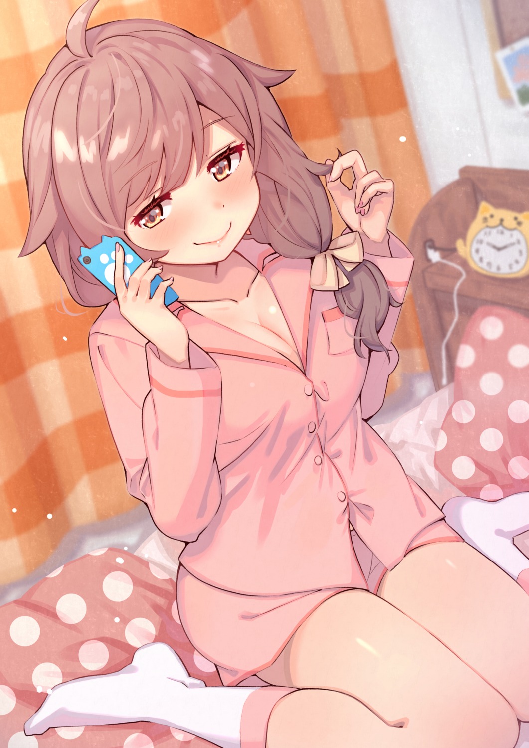 cleavage, pajama, tonari_no_kai_keruberosu