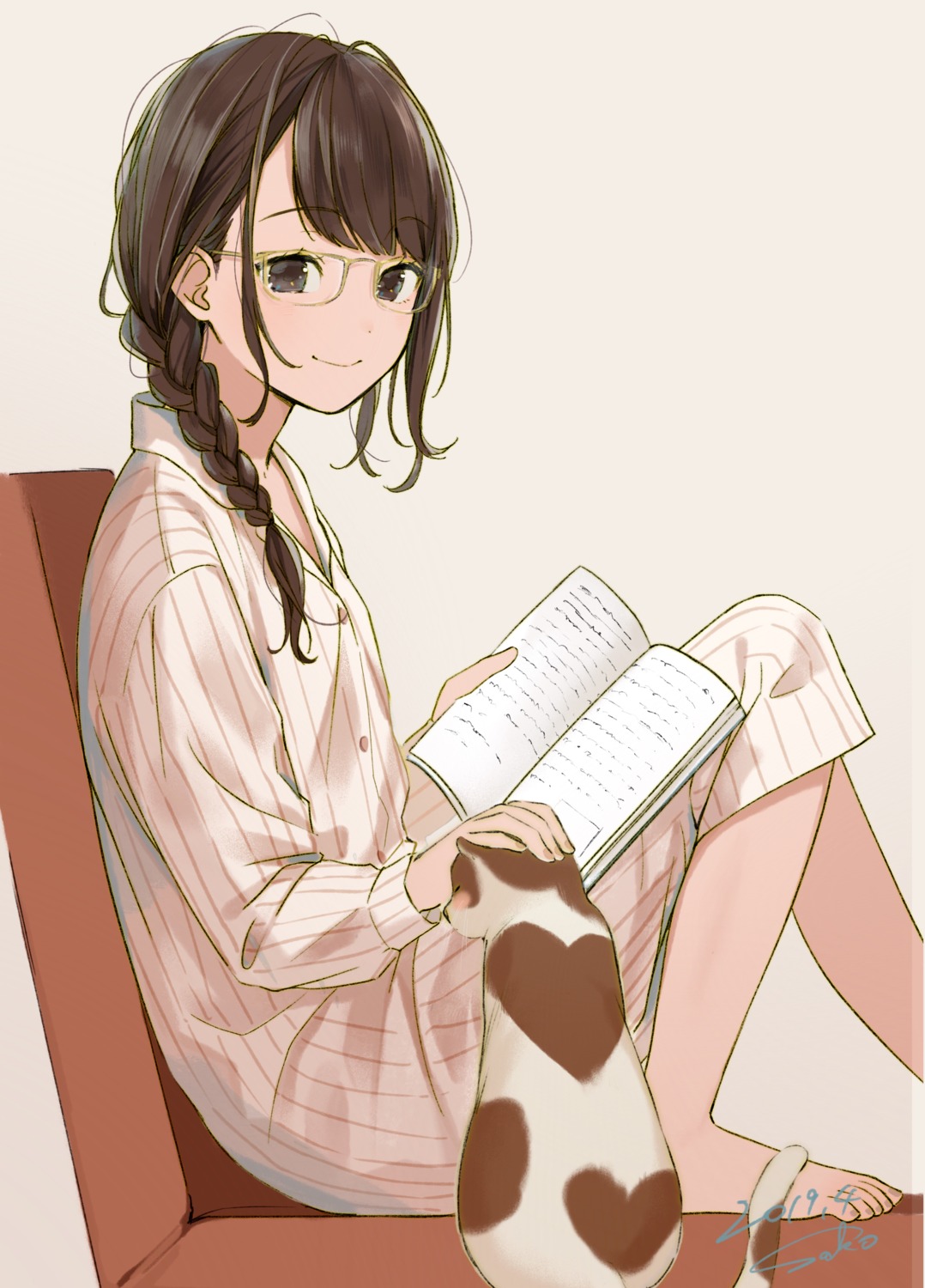 megane, neko, pajama, sako_(35s_00)