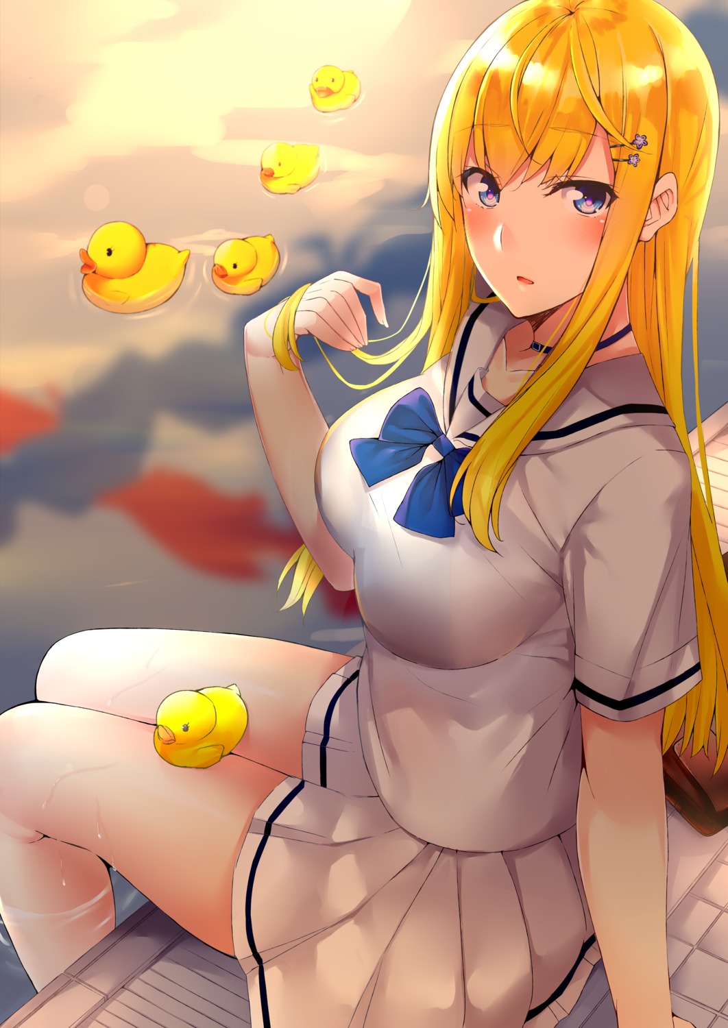 kaeru_no_ashi, seifuku, wet