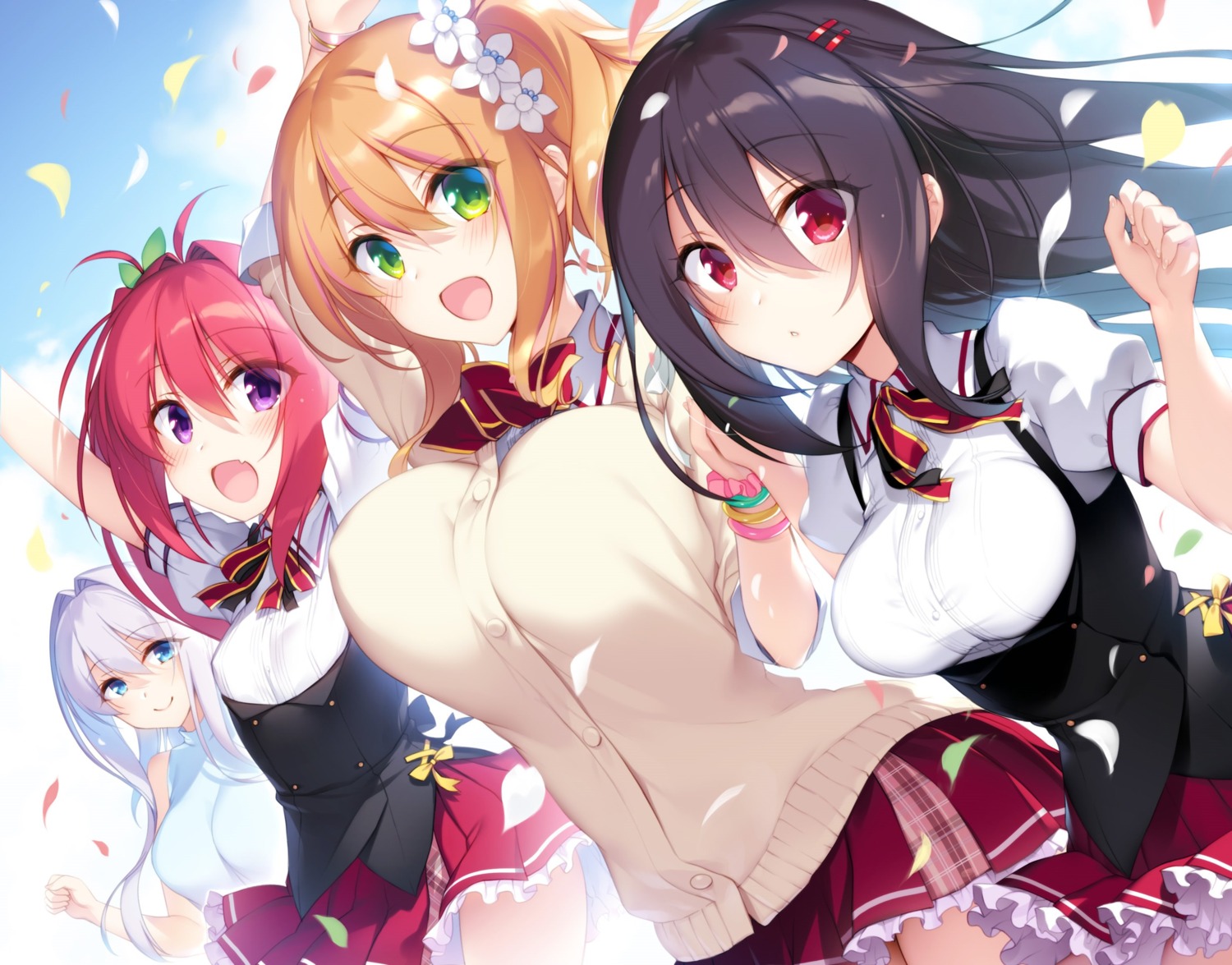 disc_cover, ichiri, kanzume_shoujo_no_shuumatsu_sekai, karasumori_amika, sarasa_sari, seifuku, silky's_plus, skirt_lift