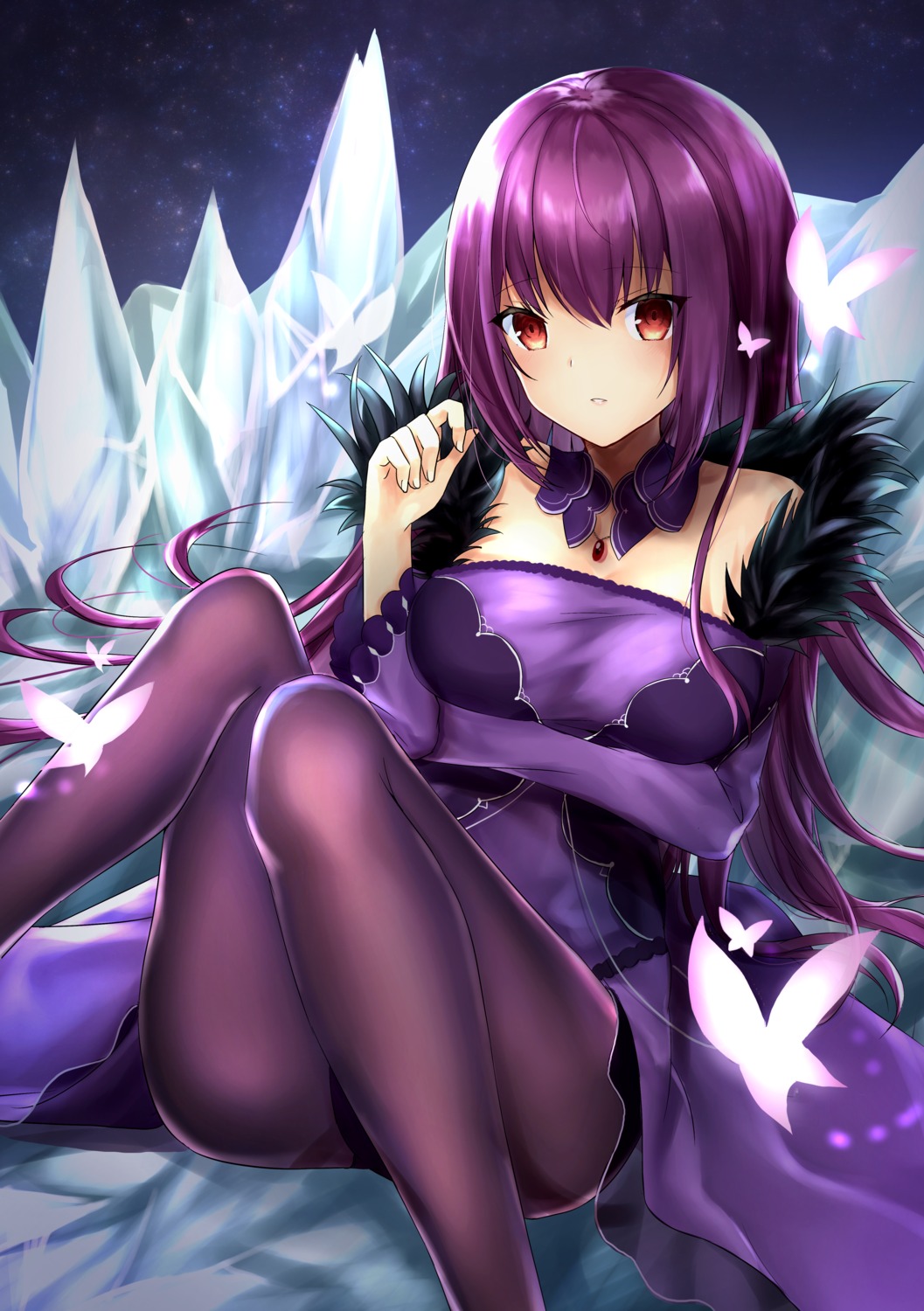 dress, fate/grand_order, pantyhose, scathach_skadi, taruton_(konritu0821)
