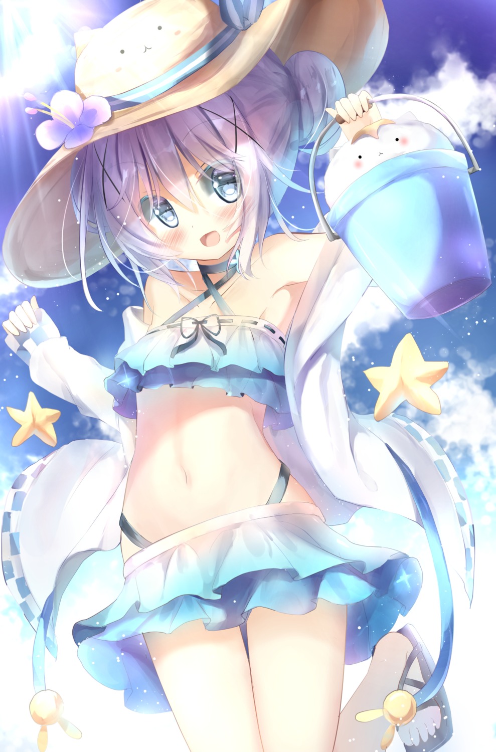 bikini, gochuumon_wa_usagi_desu_ka?, kafuu_chino, open_shirt, swimsuits, yonjyuugo