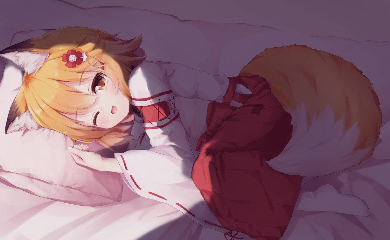 animal_ears, kitsune, miko, senko-san, sewayaki_kitsune_no_senko-san, tail, tokenbox