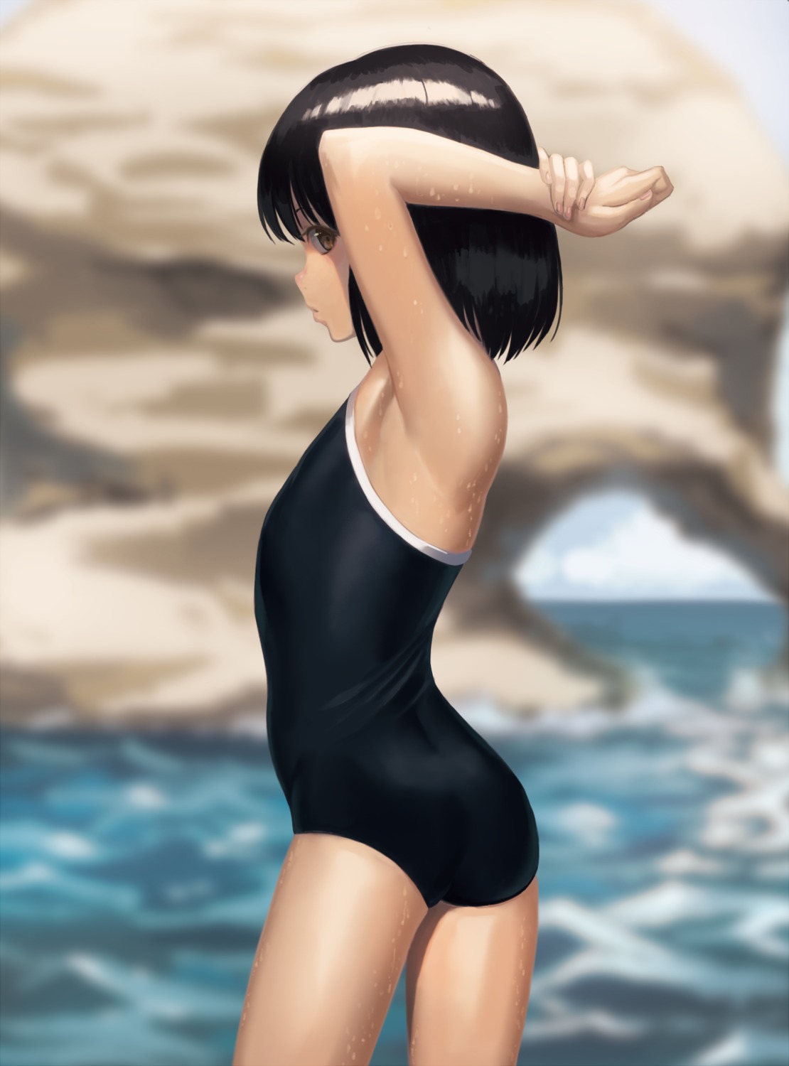 ass, ranma_(kamenrideroz), swimsuits, wet