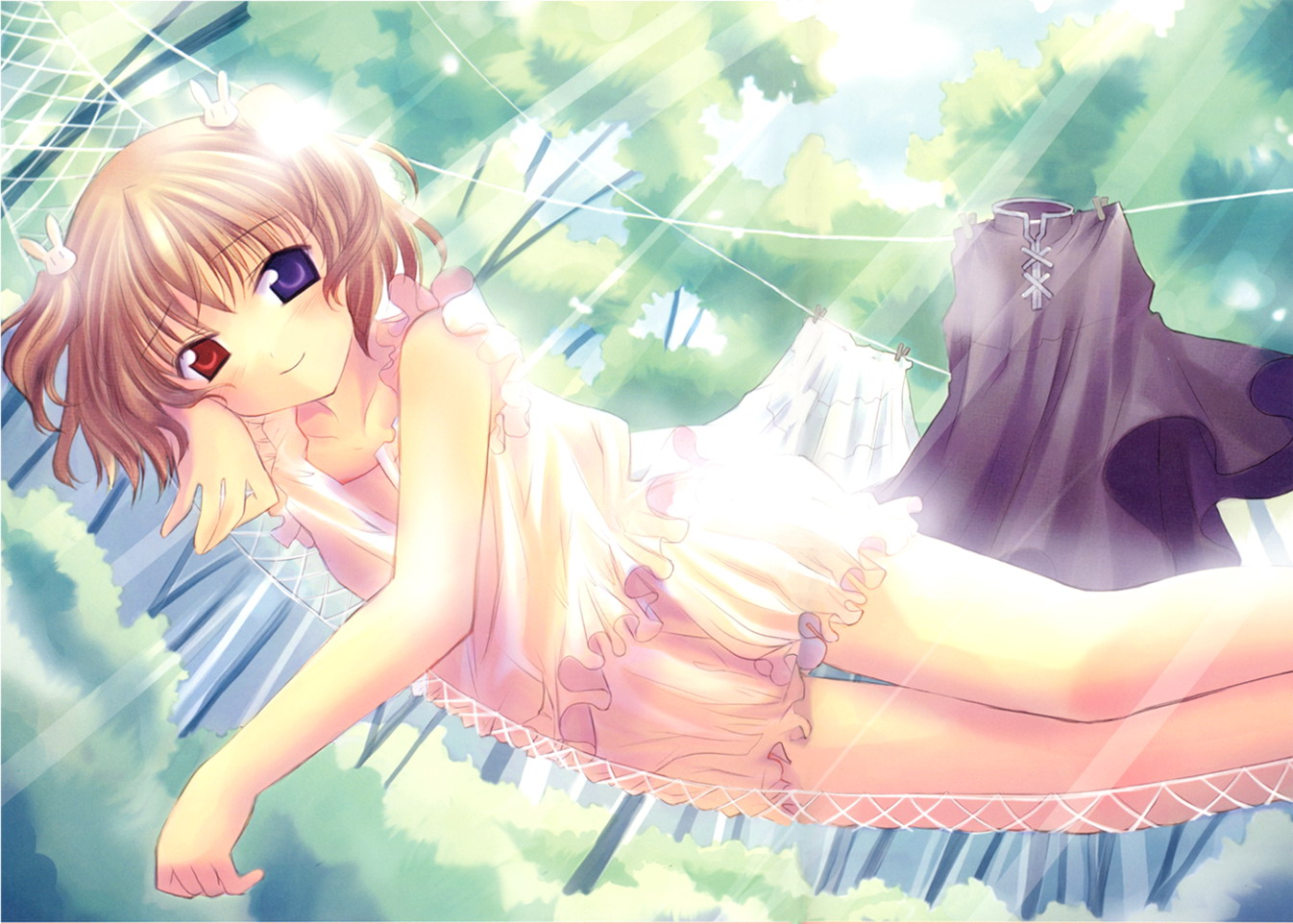 angelic_serenade, heterochromia, lasty_farson, naruse_chisato, pajama