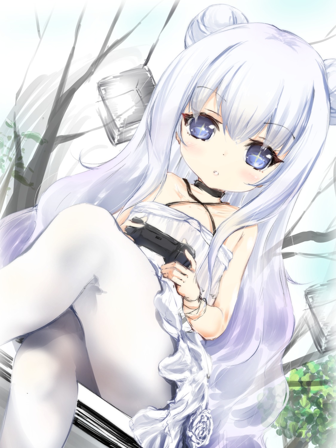 azur_lane, dress, le_malin_(azur_lane), maru_shion, pantyhose