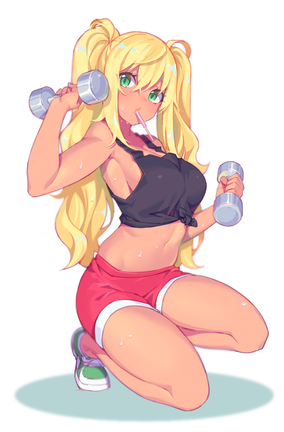 dumbbell_nan-kilo_moteru?, fiodo, no_bra, sakura_hibiki