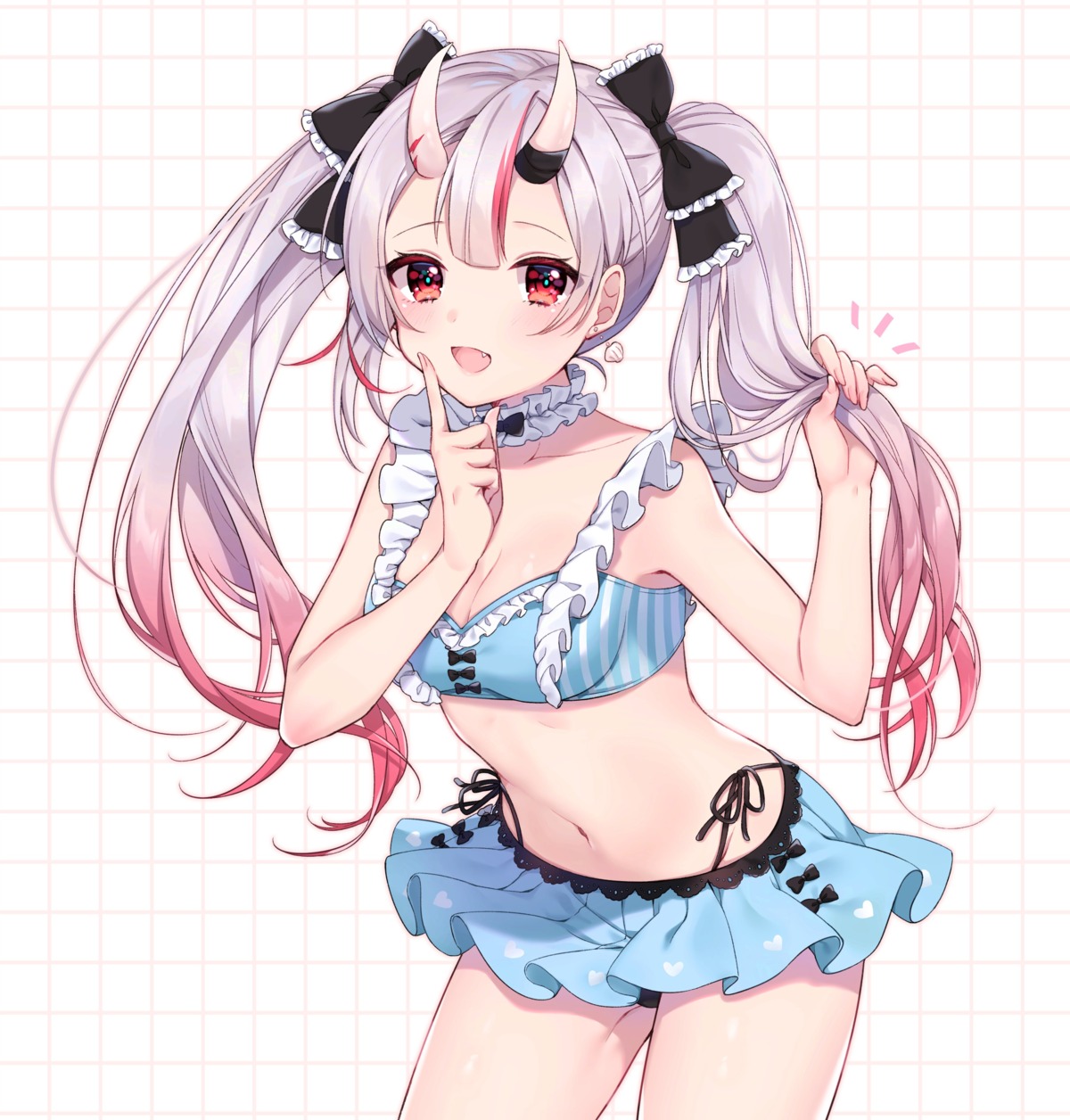 bikini, cleavage, hololive, horns, nakiri_ayame, swimsuits, usano