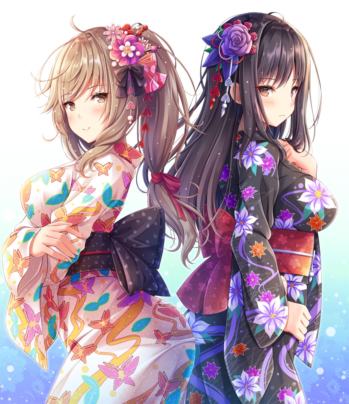 akashio, girls_und_panzer, nishizumi_shiho, shimada_chiyo, yukata