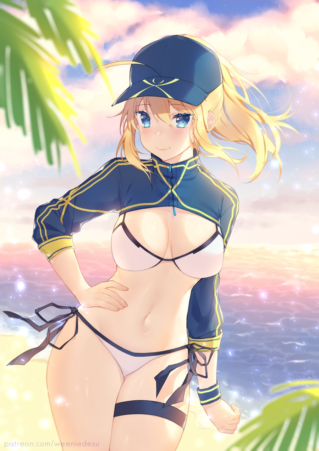 bikini, cleavage, fate/grand_order, garter, heroine_xx, swimsuits, weeniedesu