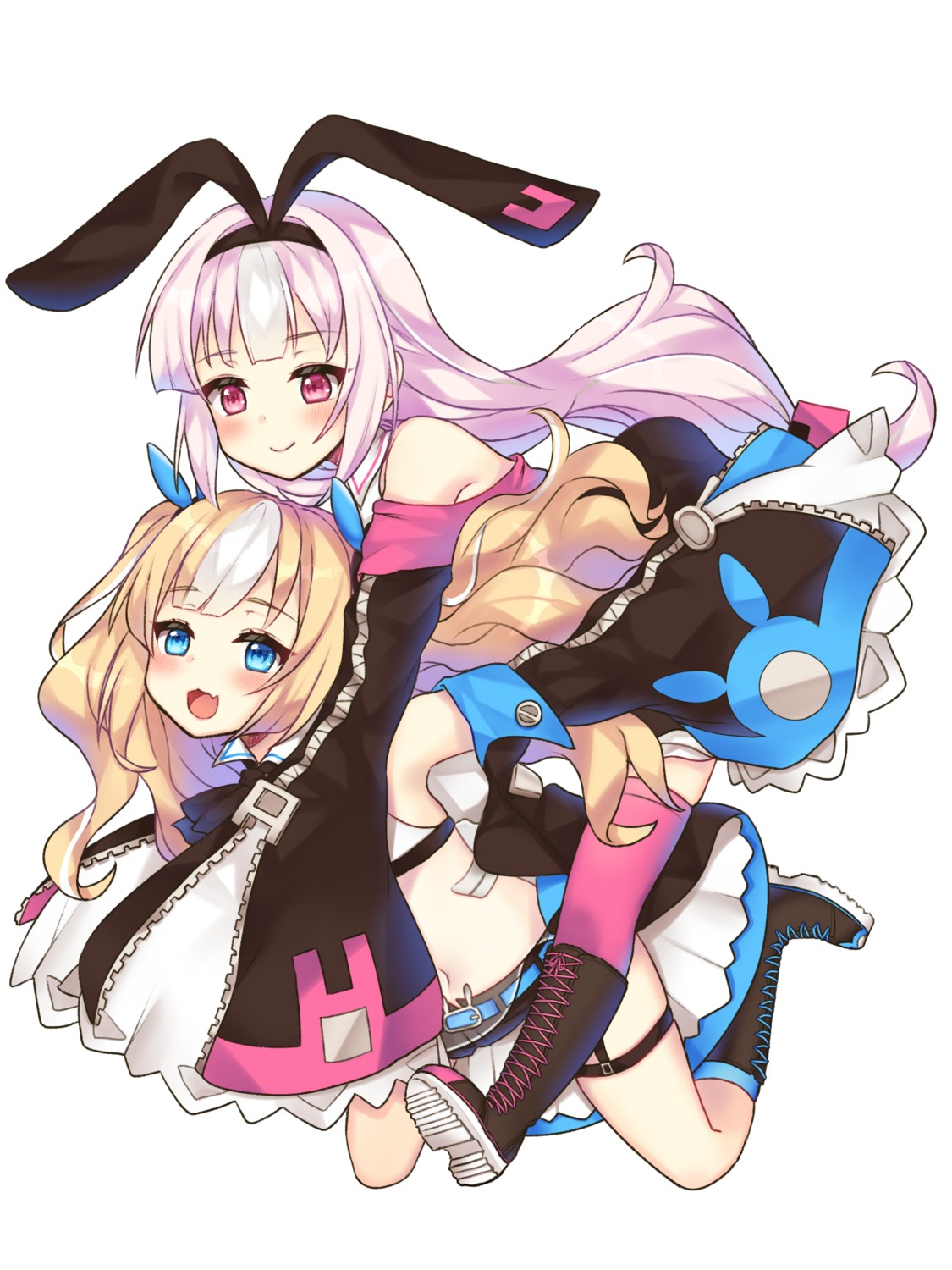 animal_ears, azur_lane, bunny_ears, garter, heels, hobby_(azur_lane), kalk_(azur_lane), thighhighs