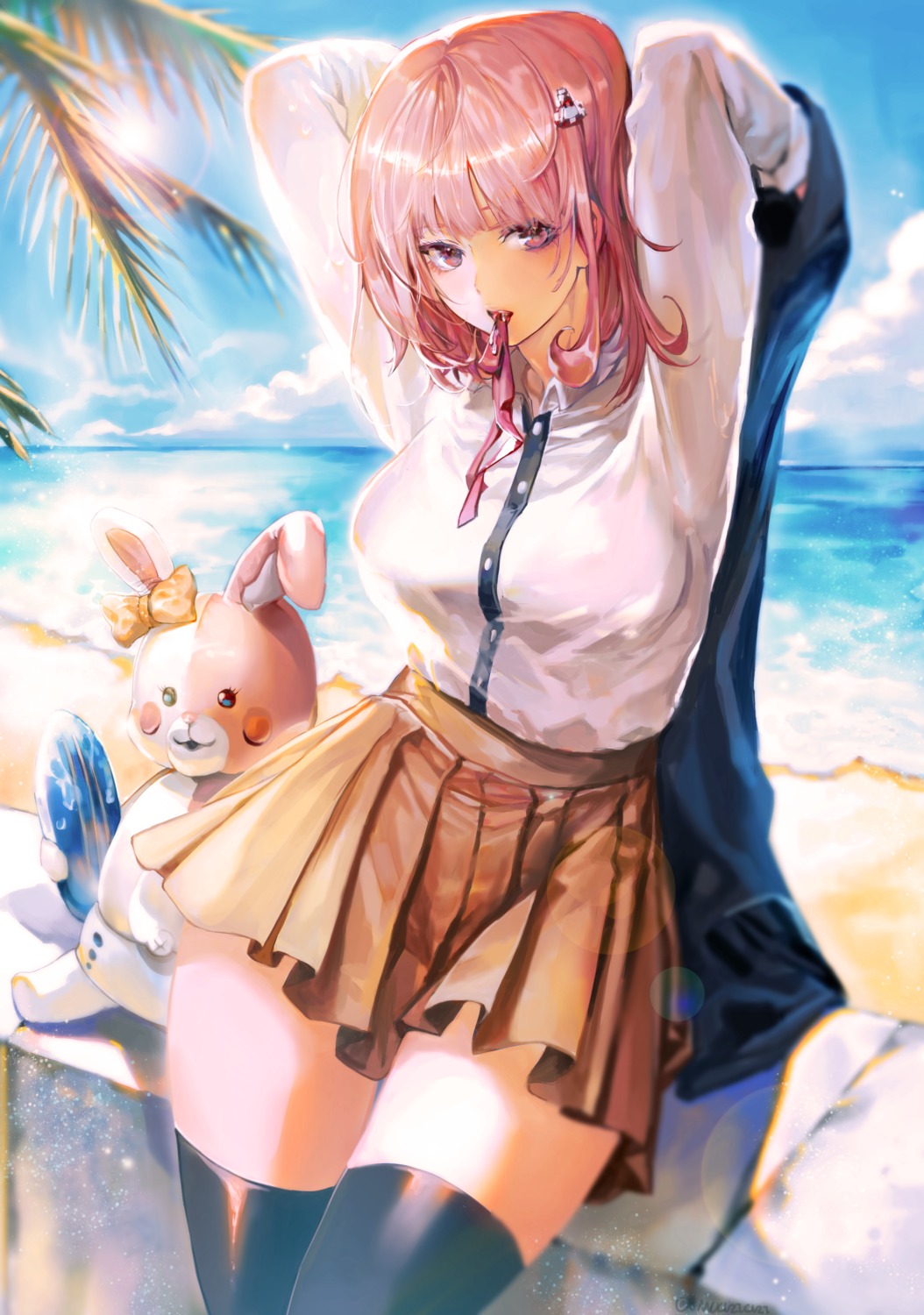 dangan-ronpa, dangan-ronpa_2, mucuzi, nanami_chiaki, seifuku, thighhighs
