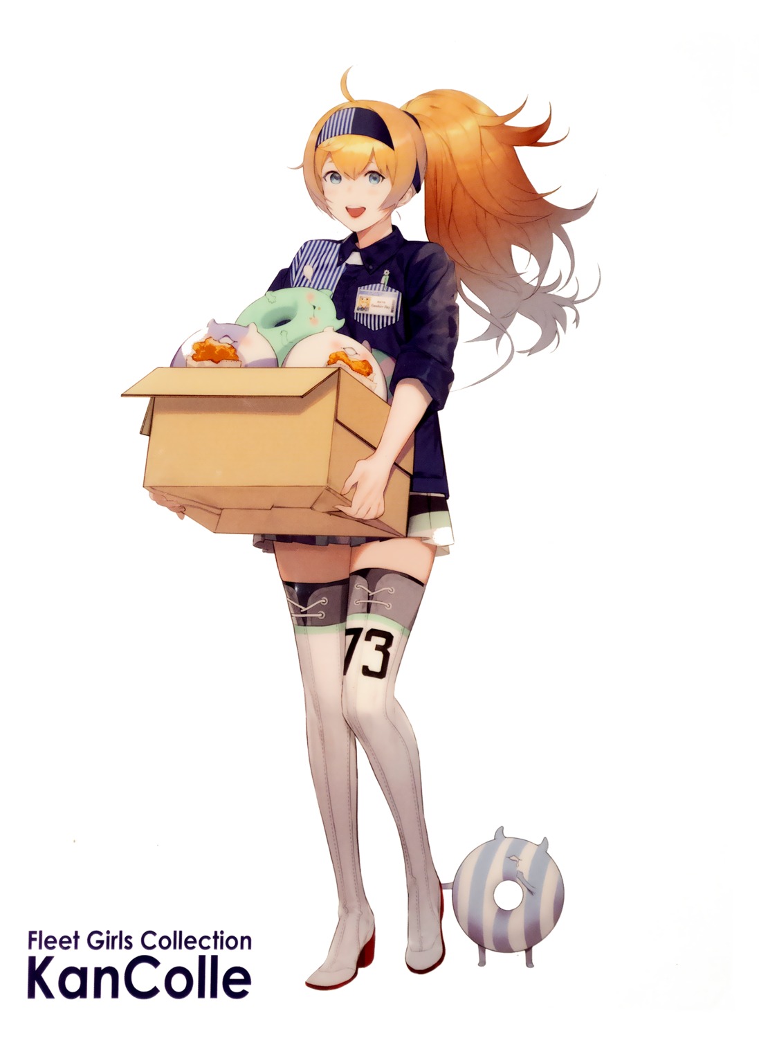 akira_(kadokawa), gambier_bay_(kancolle), heels, kantai_collection, lawson, thighhighs, uniform
