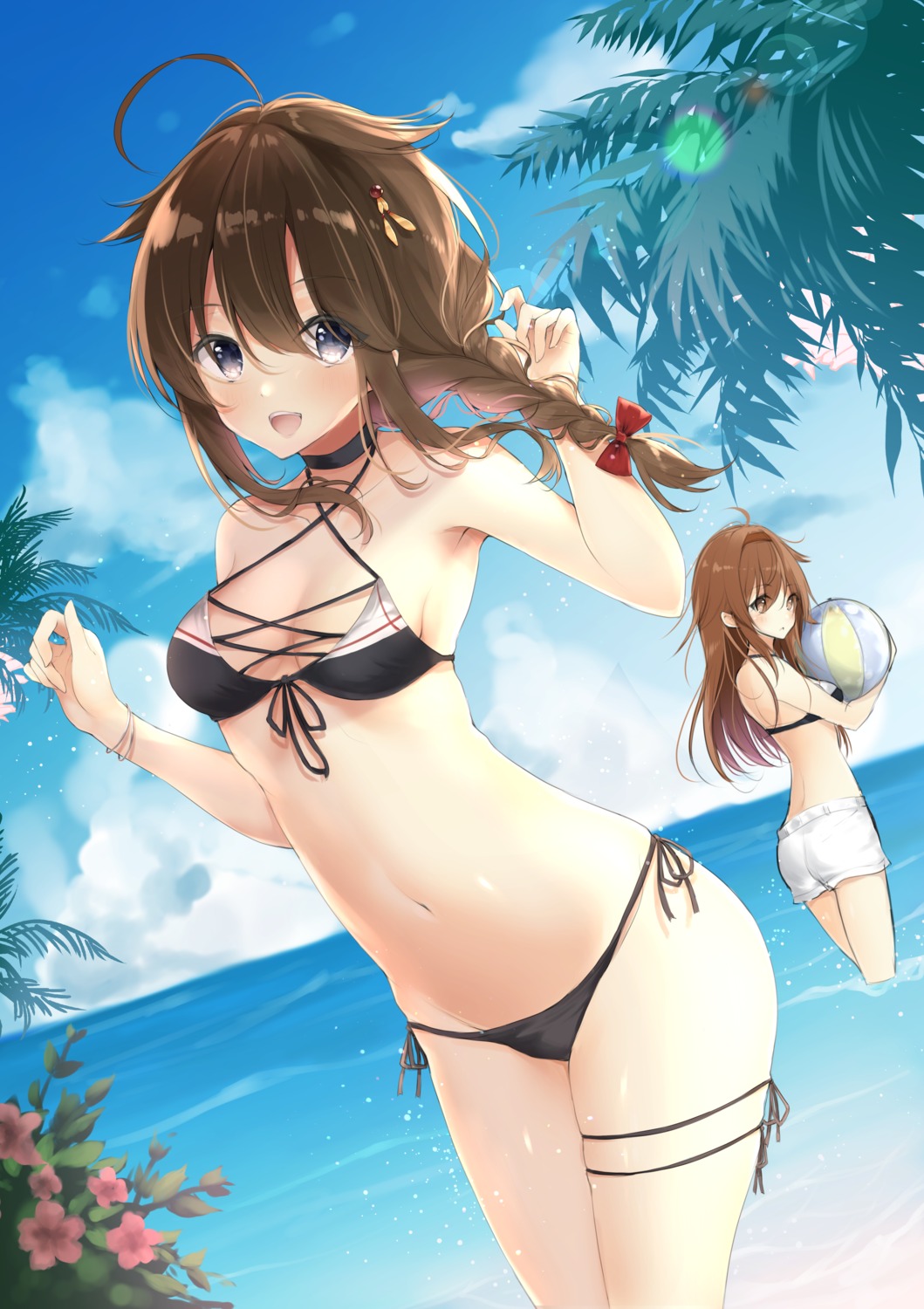 ass, bikini, kantai_collection, murasame_(kancolle), shigure_(kancolle), swimsuits, uzuki_tsukuyo, wet