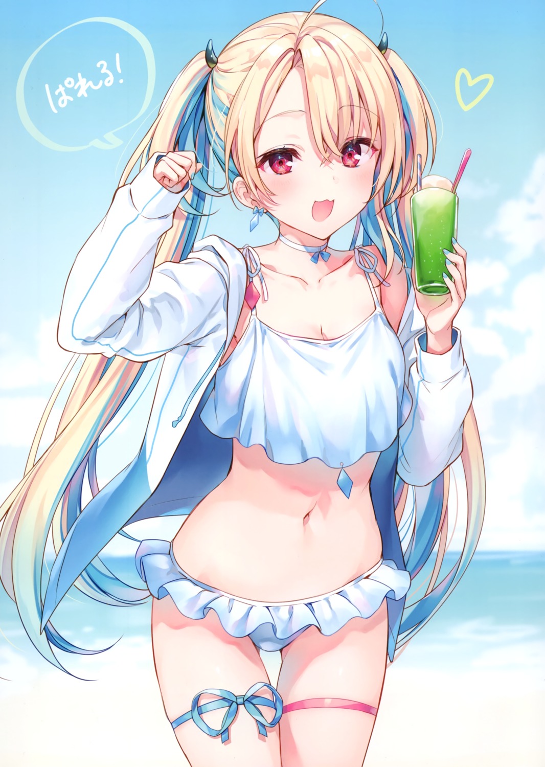 avatar_2.0_project, bikini, garter, komeshiro_kasu, minase_shia, open_shirt, swimsuits, yobi_gakka