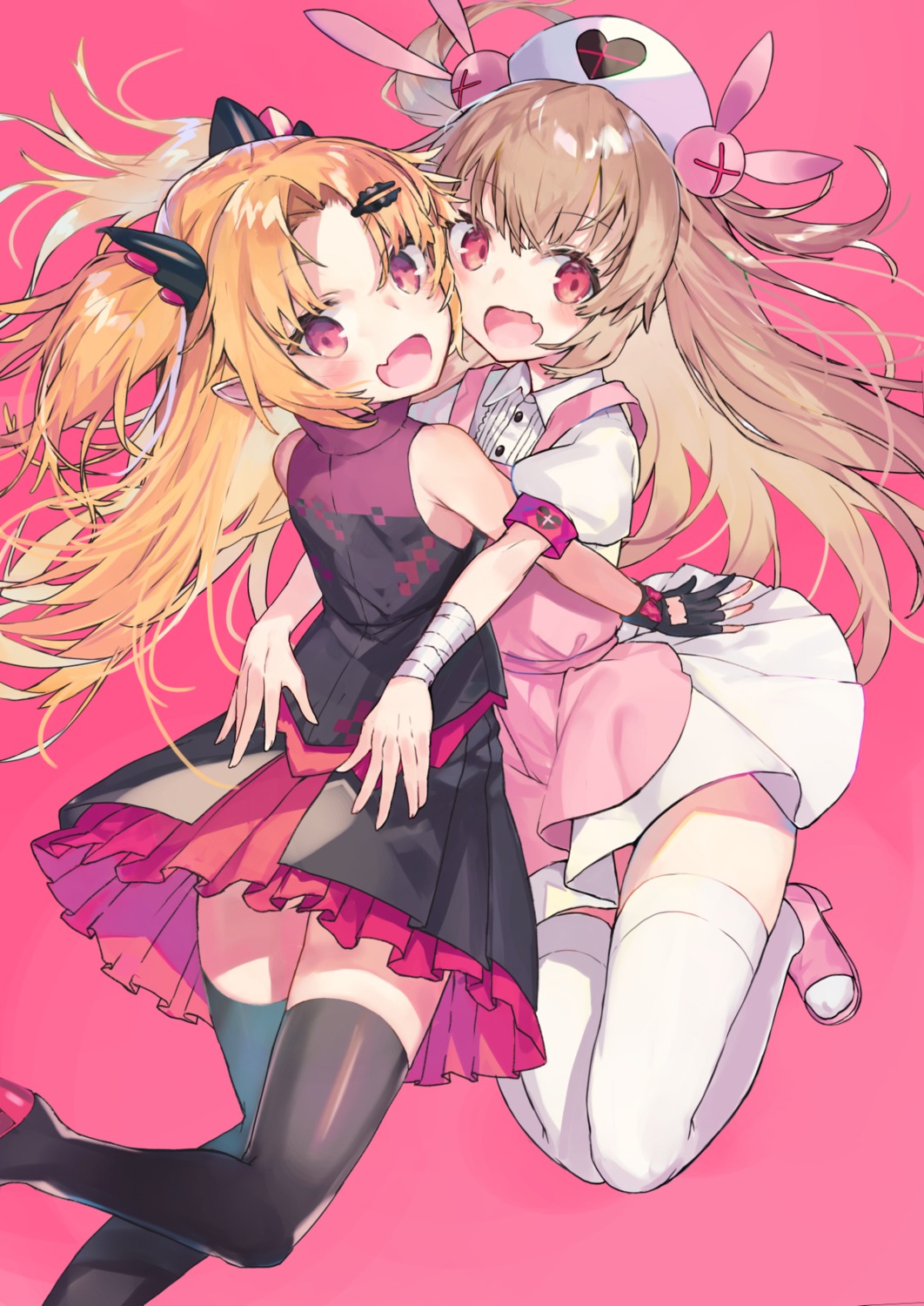 akatsuki_uni, bandages, crossover, heels, indie_virtual_youtuber, kikkaiki, natori_sana, nurse