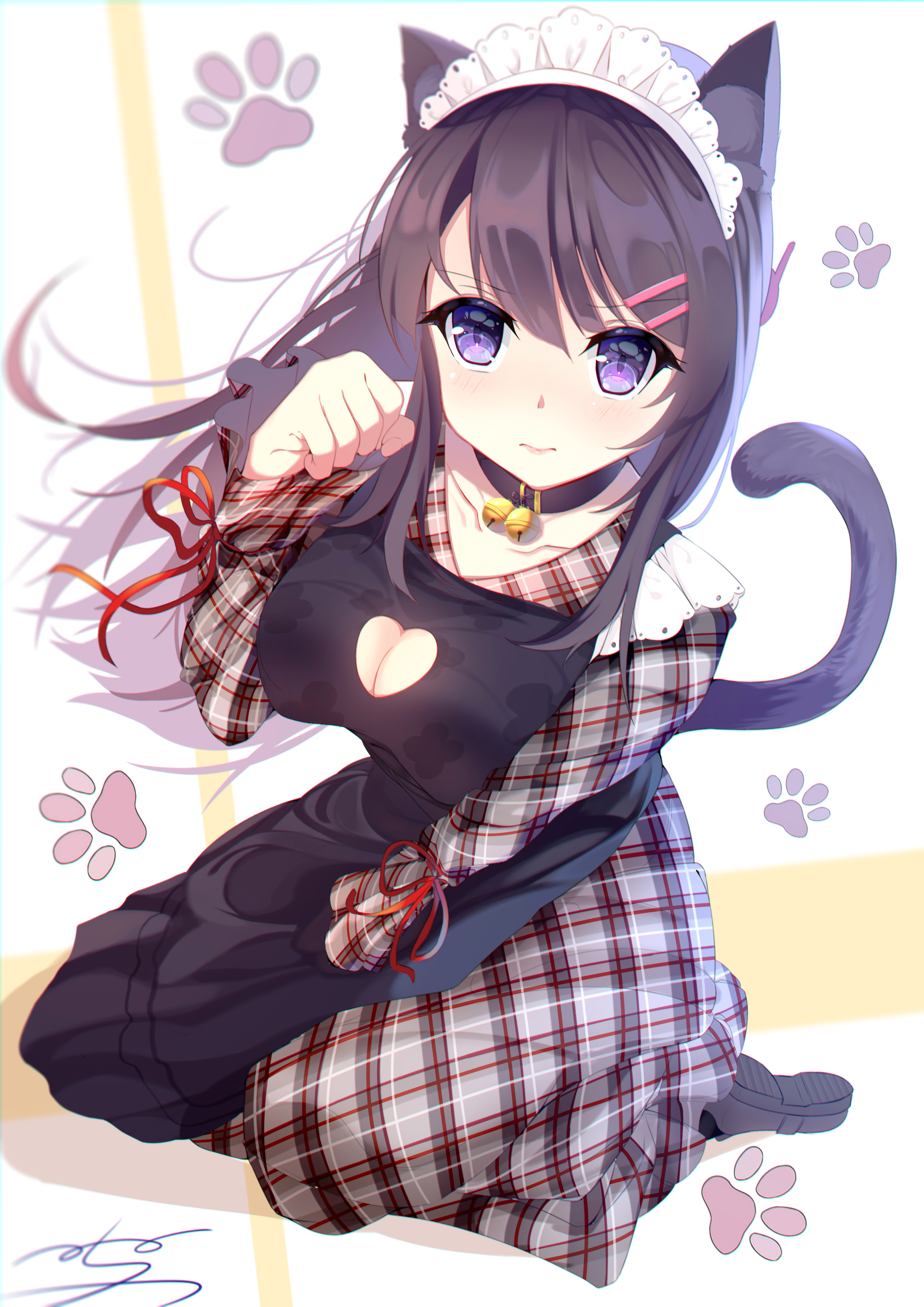 animal_ears, cleavage, maid, menghuan_tian, nekomimi, sakurajima_mai, seishun_buta_yarou, tail