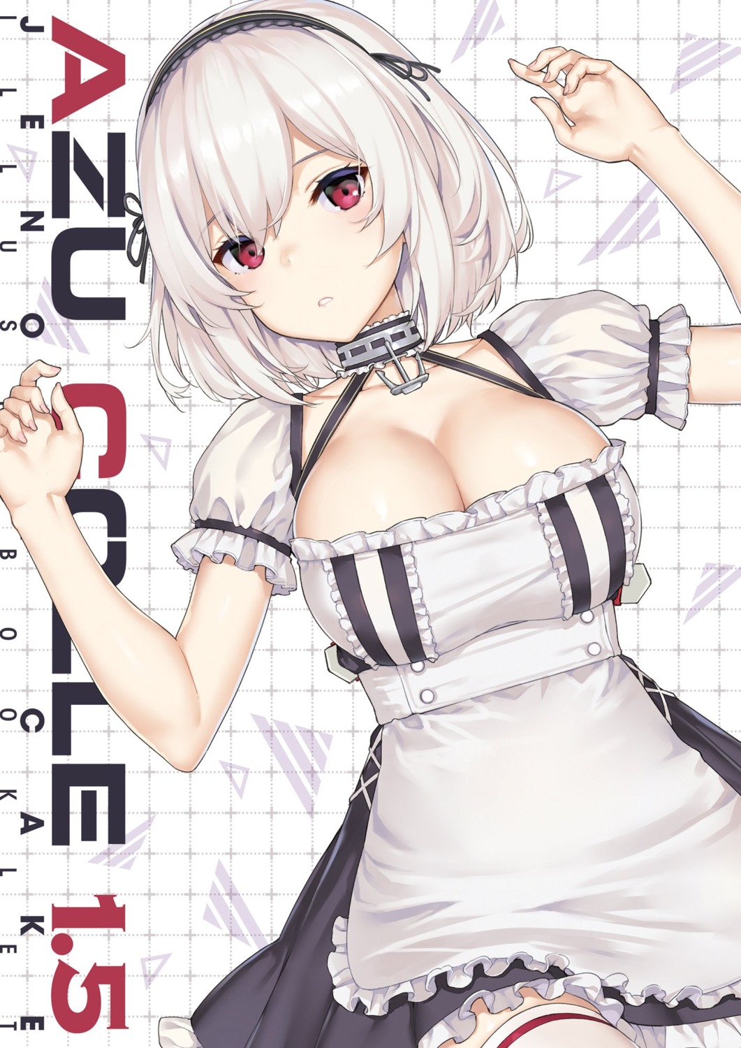 azur_lane, cleavage, jenova_cake, maid, sirius_(azur_lane), takayaki, thighhighs