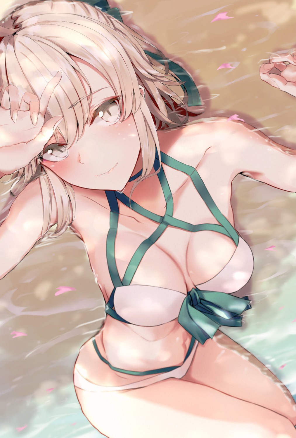 bikini, cleavage, fate/grand_order, ka1se1, okita_souji_(fate), swimsuits, wet