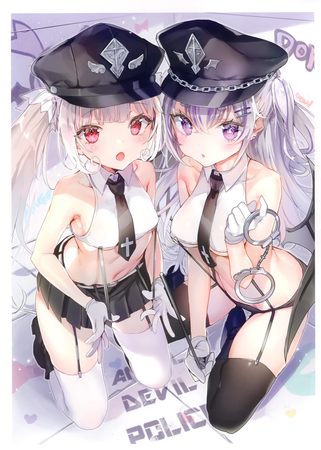 carneades, elle_(rurudo), eve_(rurudo), nekometaru, pantsu, rurudot, stockings, thighhighs, underboob