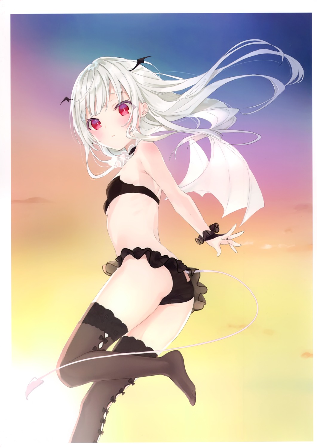 ass, bikini, rimo, rurudot, swimsuits, tail, thighhighs, wings
