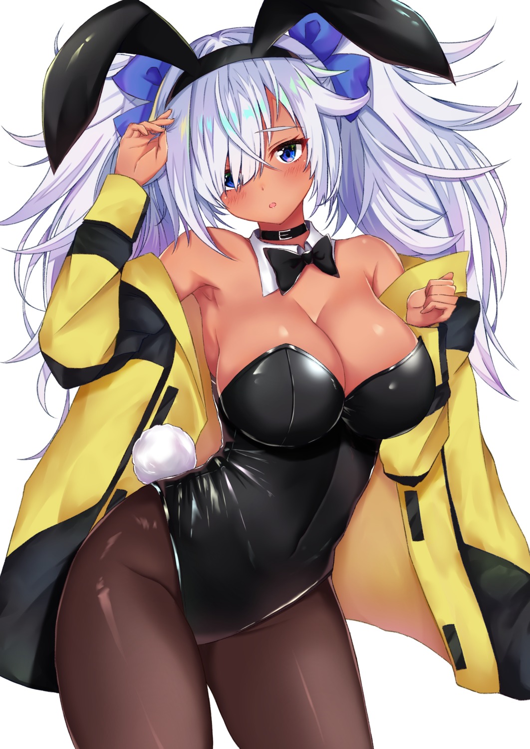 animal_ears, bunny_ears, bunny_girl, cleavage, pantyhose, rokita, tail