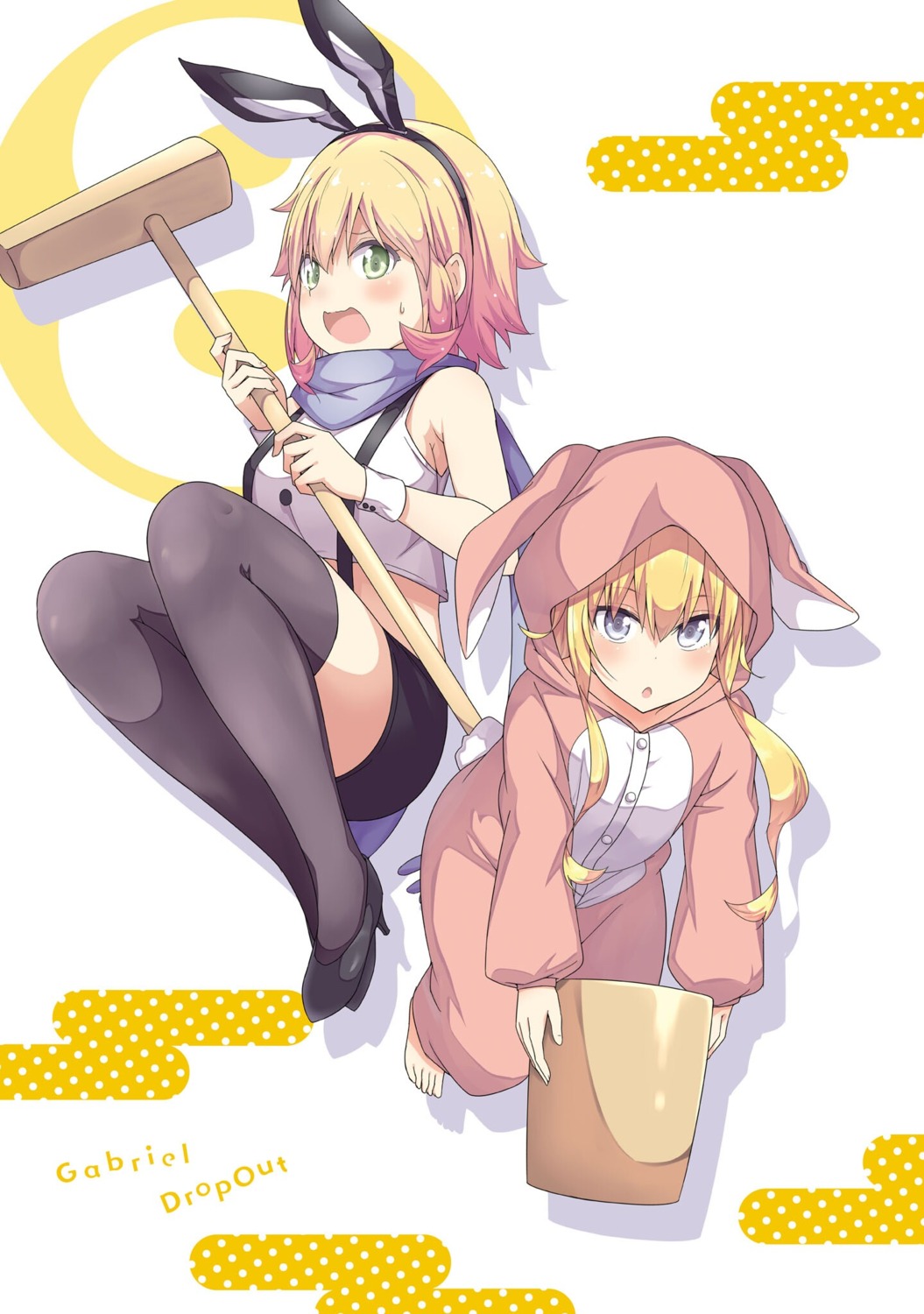 animal_ears, bunny_ears, chisaki_tapris_sugarbell, gabriel_dropout, tenma_gabriel_white, thighhighs, ukami