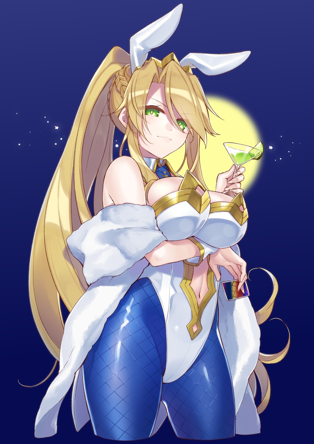animal_ears, artoria_pendragon_(fate), breast_hold, bunny_ears, bunny_girl, citron_82, cleavage, fate/grand_order
