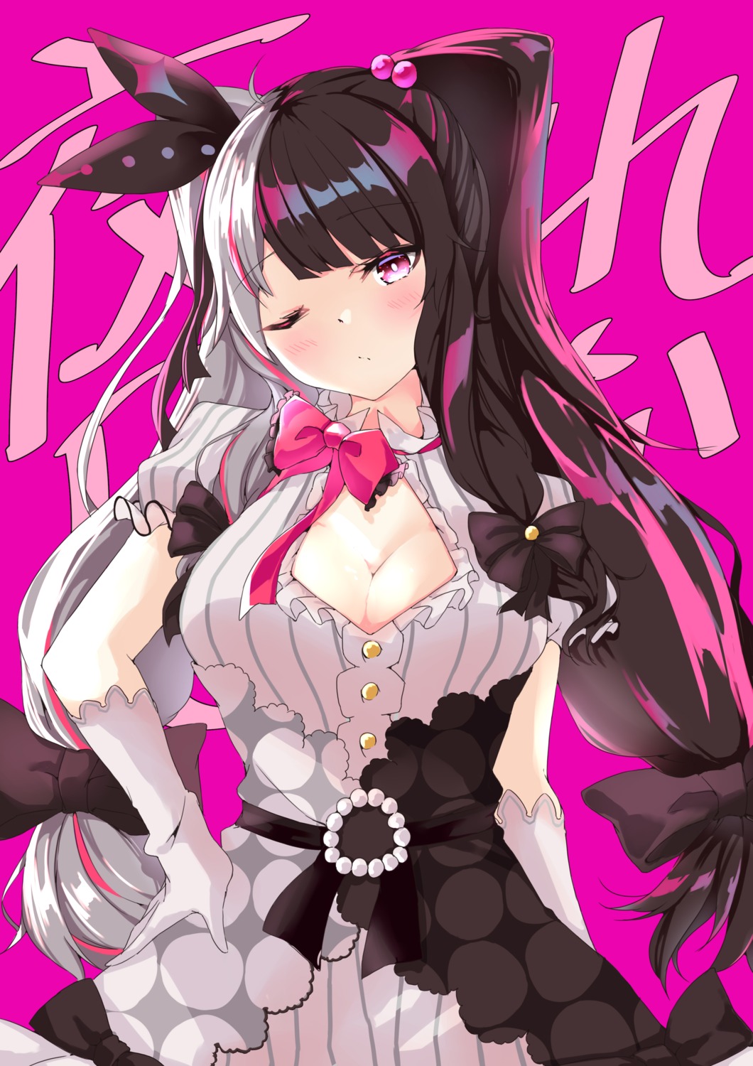 cleavage, dress, nijisanji, ryoutsu, yorumi_rena