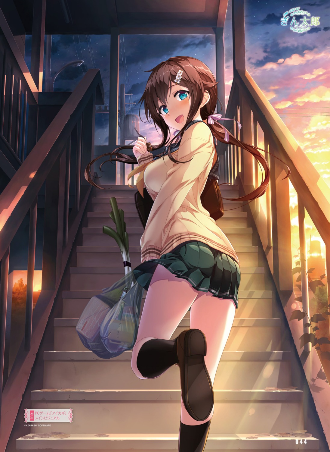 aikagi_(azarashi_soft), ass, azarashi_soft, gintarou, seifuku, sweater, takanashi_shiori
