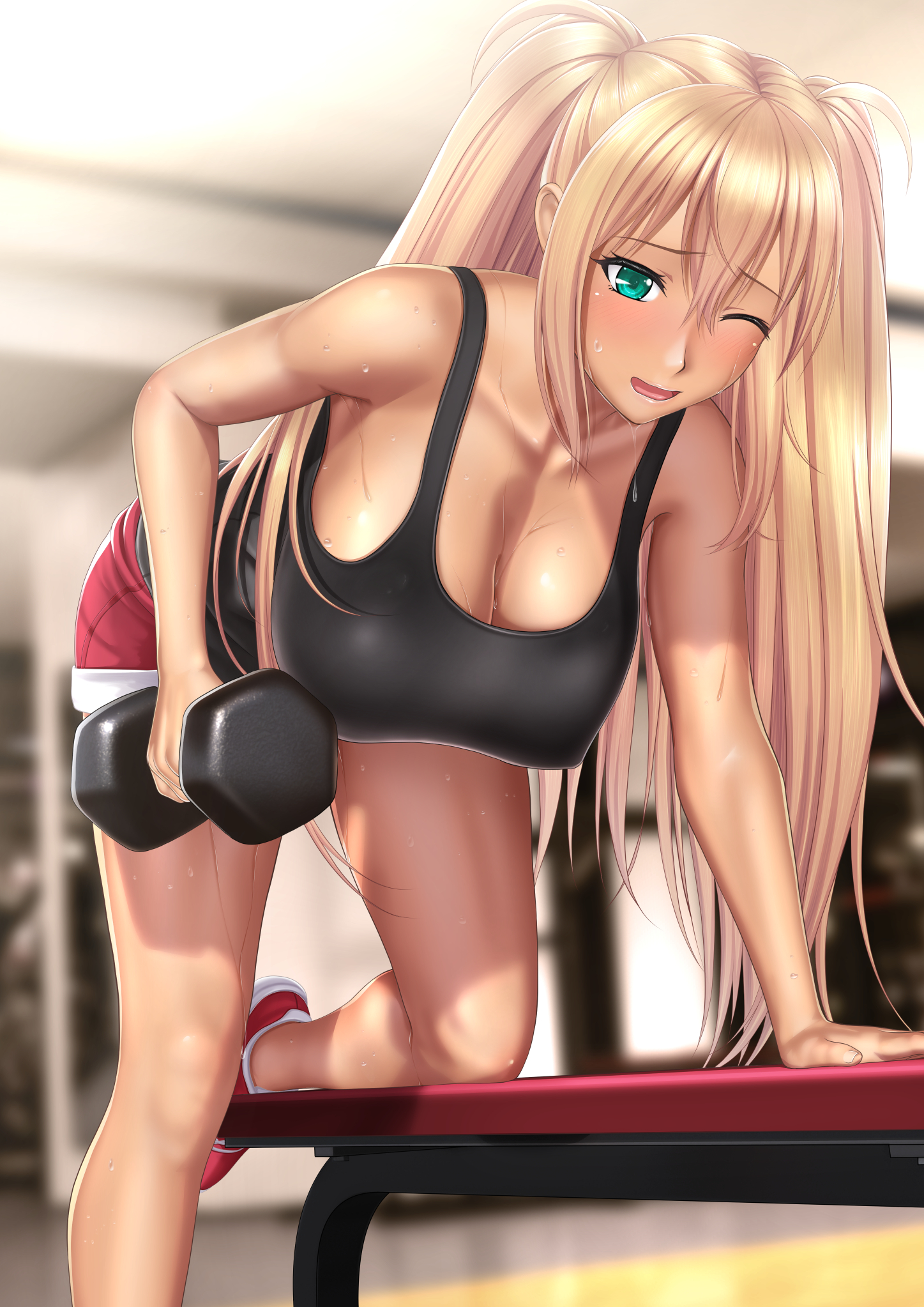 cleavage, dumbbell_nan-kilo_moteru?, sakura_hibiki, tai_(2vs)