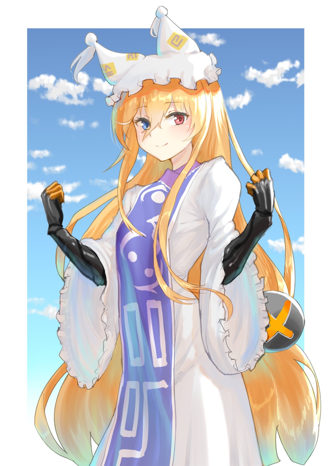 c.rabbit, cosplay, g41_(girls_frontline), girls_frontline, heterochromia, touhou, yakumo_ran