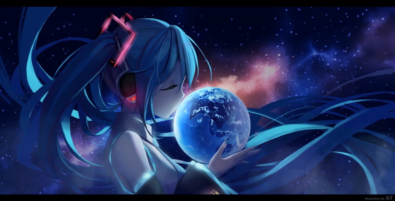 hatsune_miku, headphones, kin_toki, vocaloid