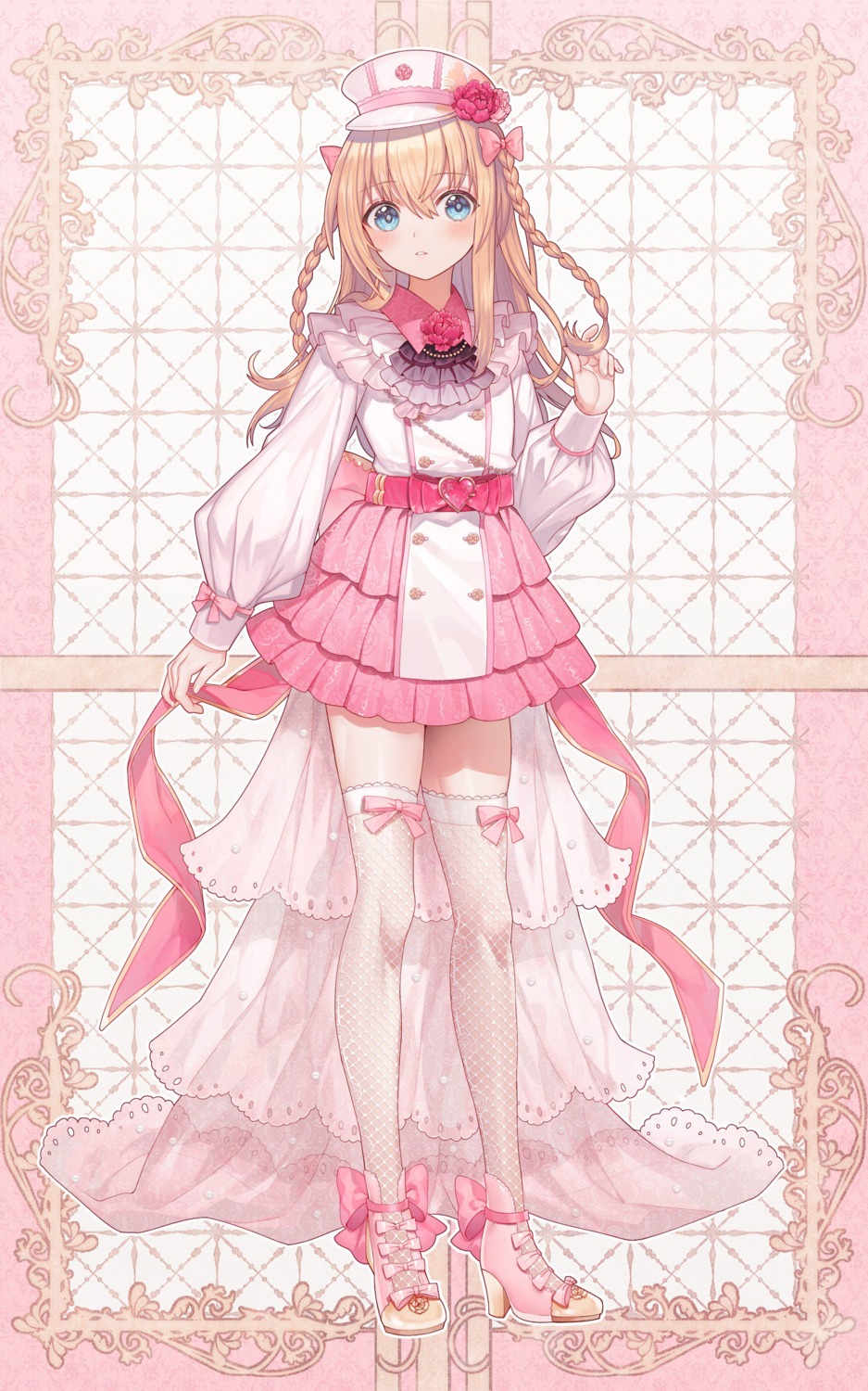 abandon_ranka, fishnets, heels, lolita_fashion, midare_toushirou, thighhighs, touken_ranbu, trap