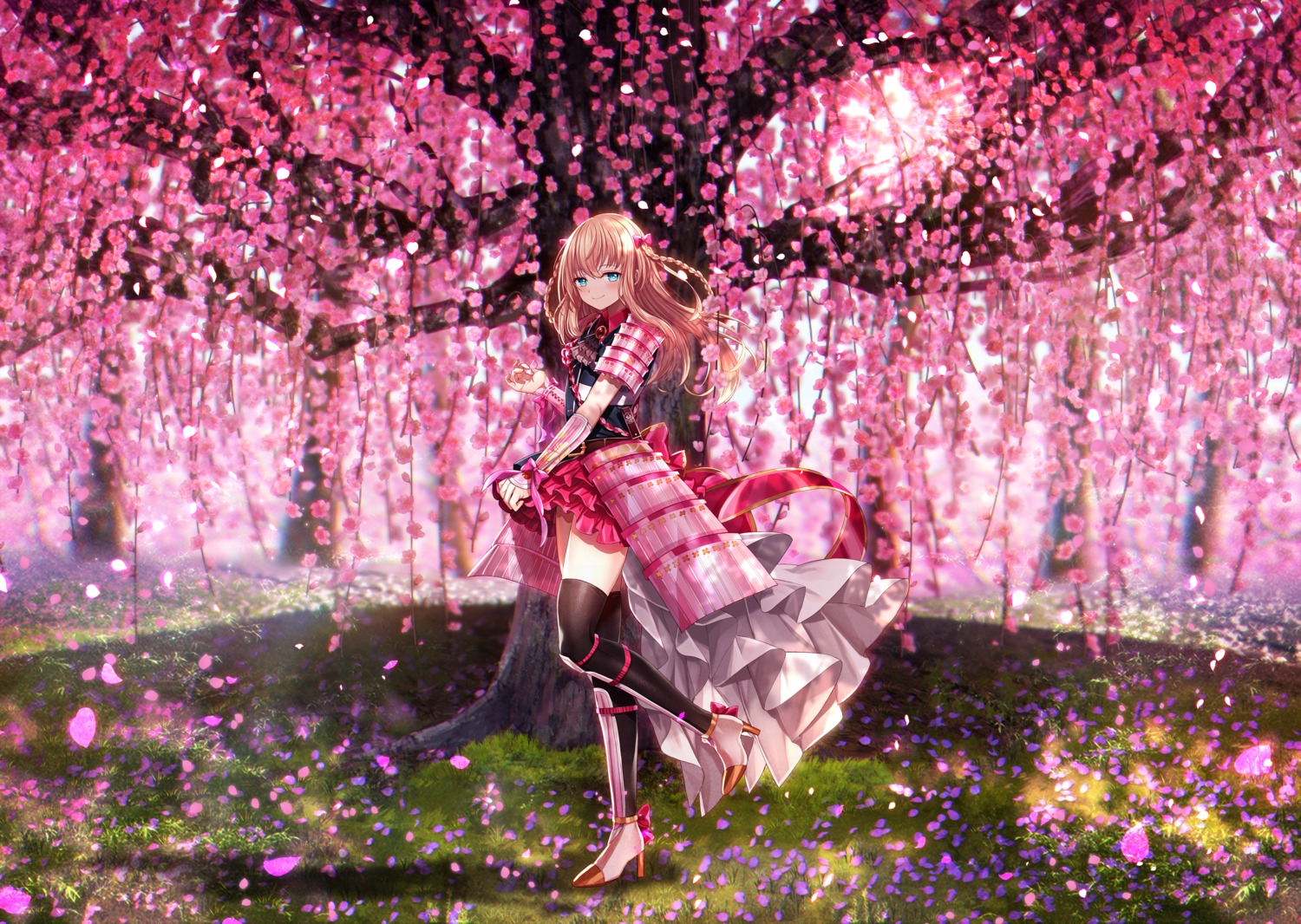 abandon_ranka, armor, heels, midare_toushirou, thighhighs, touken_ranbu, trap