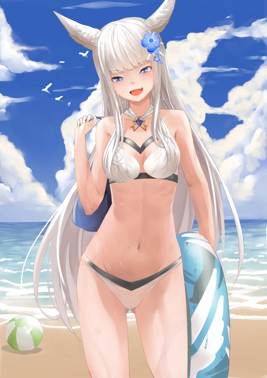 animal_ears, bikini, cleavage, granblue_fantasy, nonh_(wormoftank), see_through, swimsuits, wet_clothes