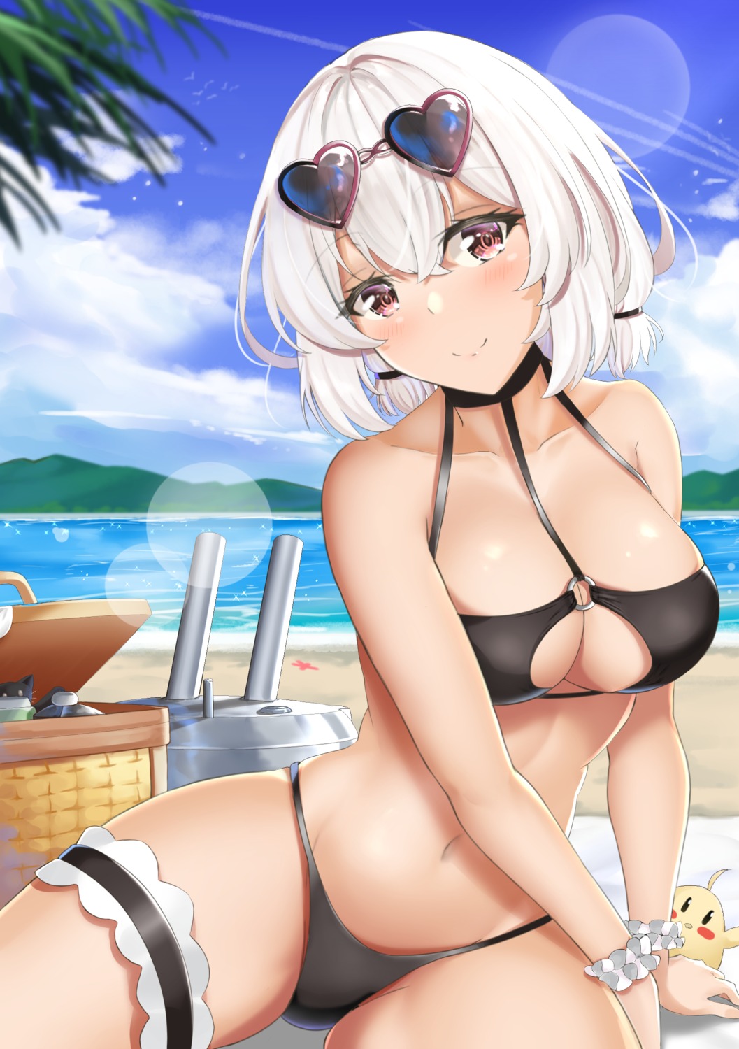 arikawa_rui, azur_lane, bikini, garter, manjuu_(azur_lane), megane, sirius_(azur_lane), swimsuits