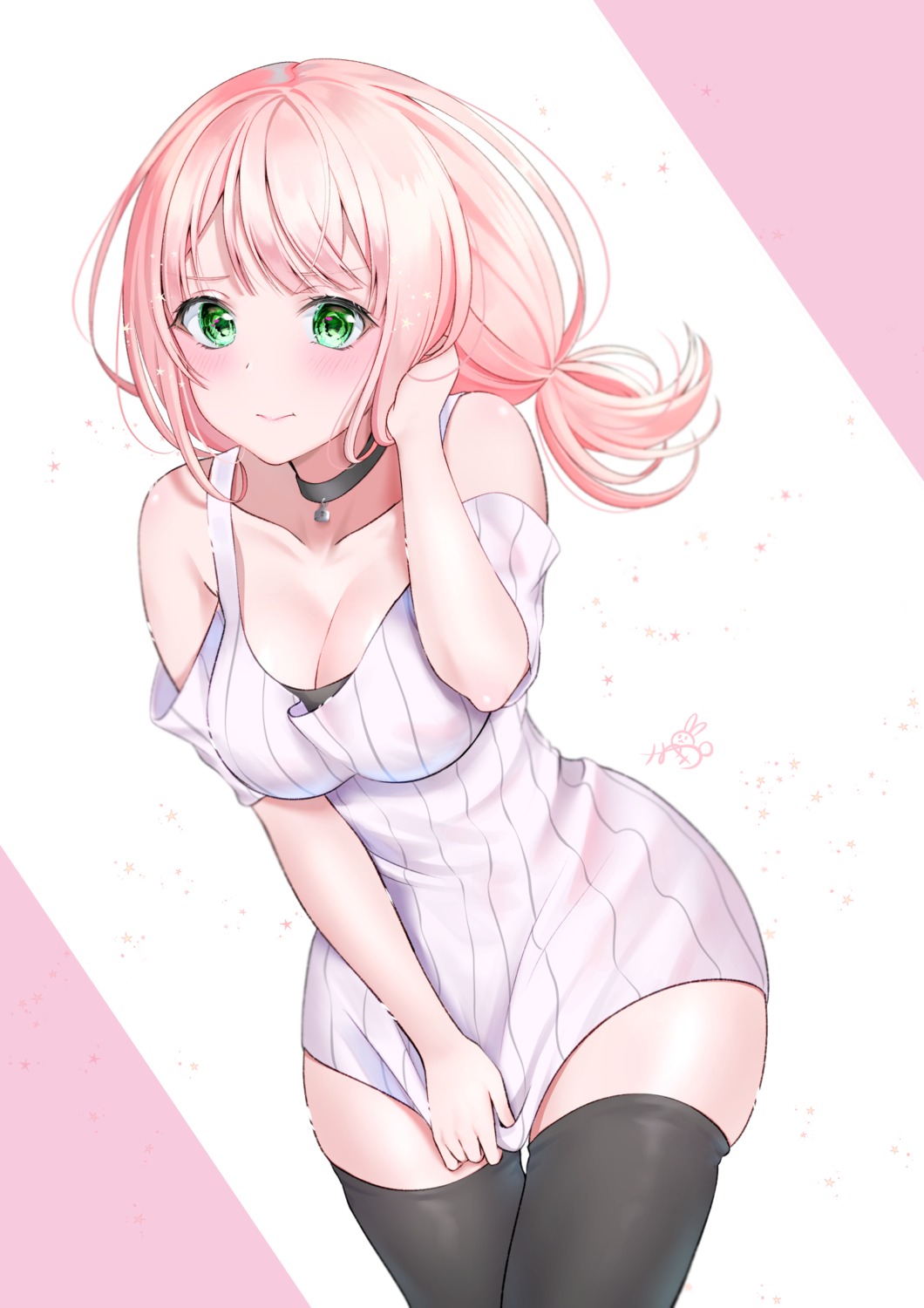 bang_dream!, cleavage, dress, mizukanayuki, thighhighs, uehara_himari