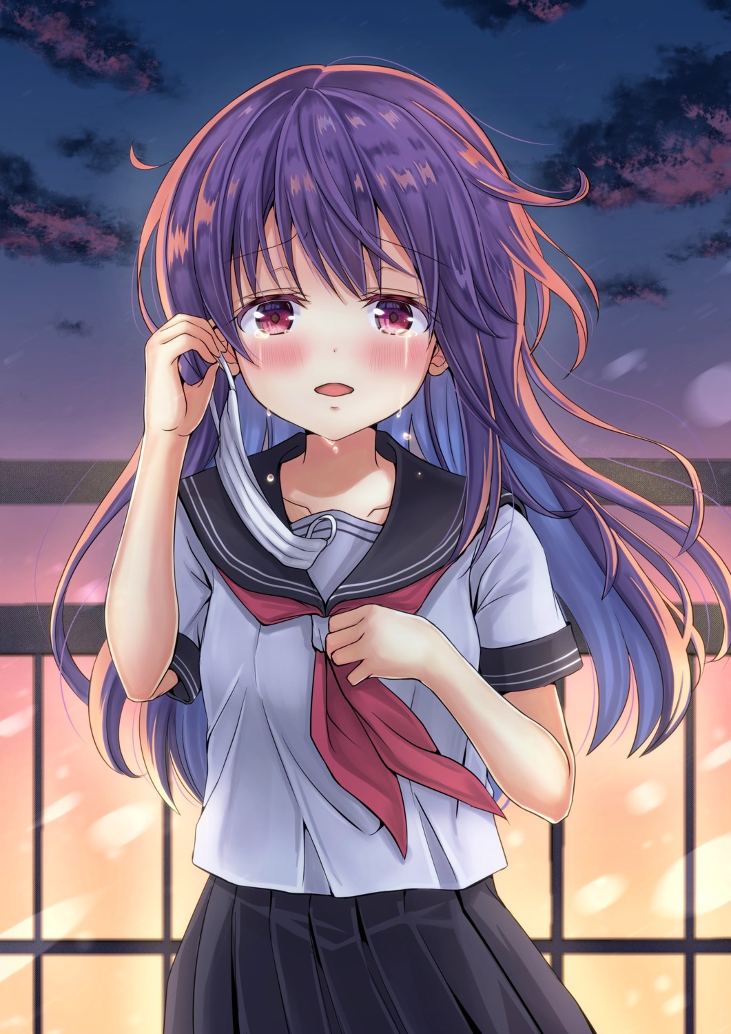 breast_hold, sakuraume, seifuku