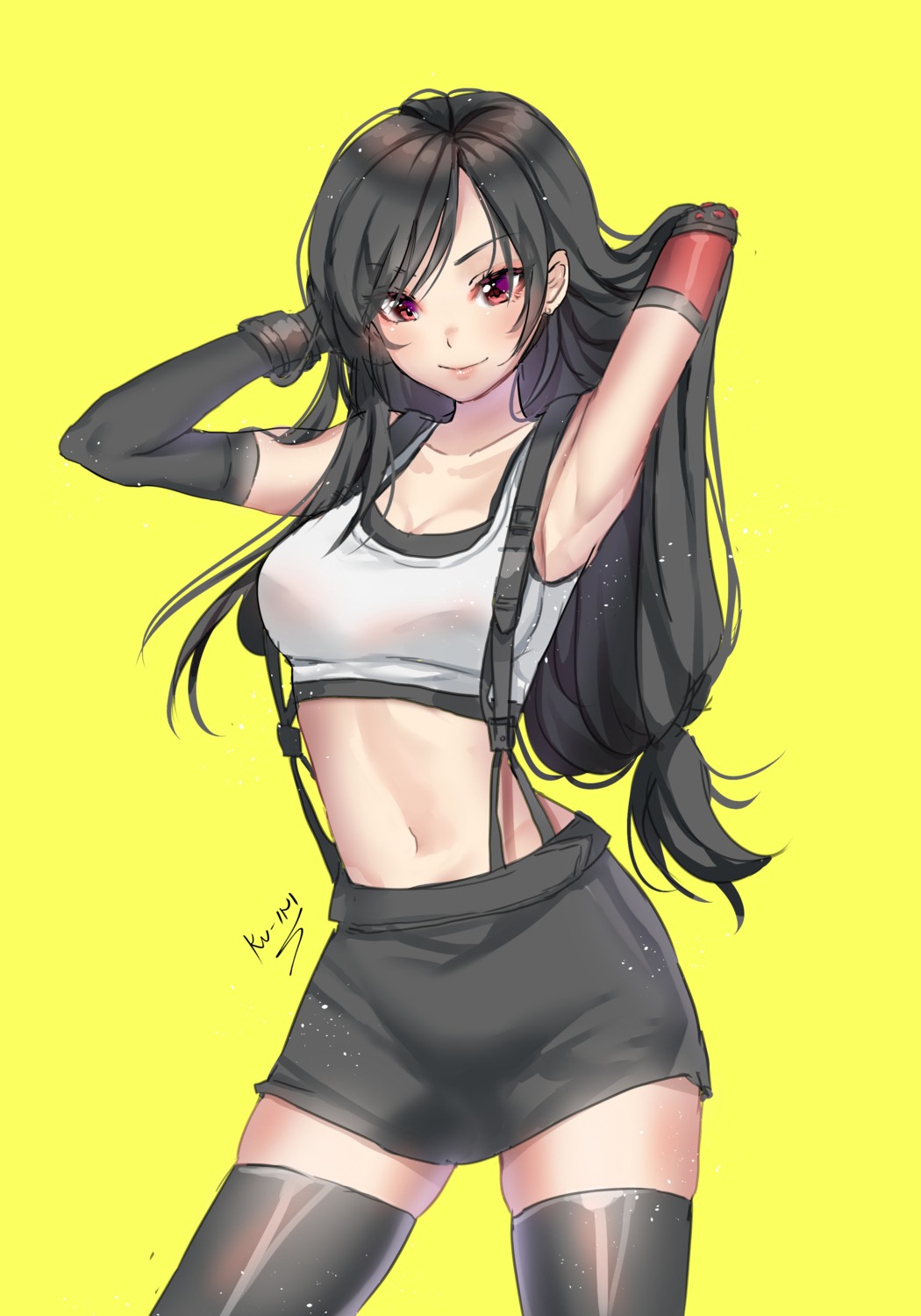cleavage, final_fantasy, final_fantasy_vii, kuini, thighhighs, tifa_lockhart