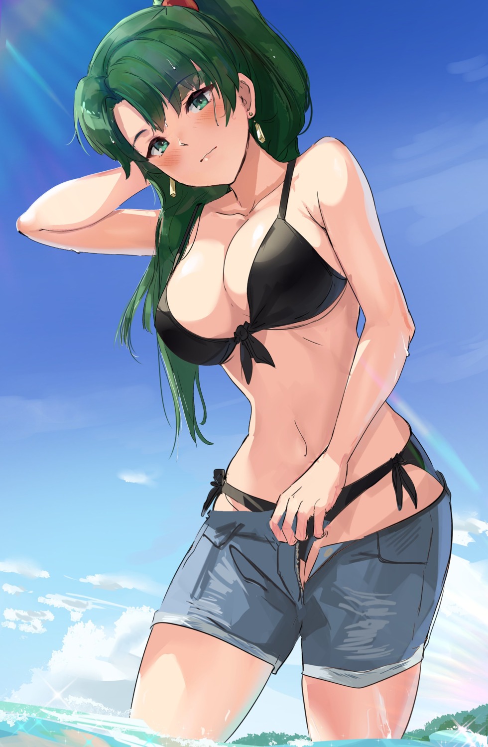 bikini, cleavage, fire_emblem, fire_emblem:_rekka_no_ken, lyndis_(fire_emblem), ormille, swimsuits, wet
