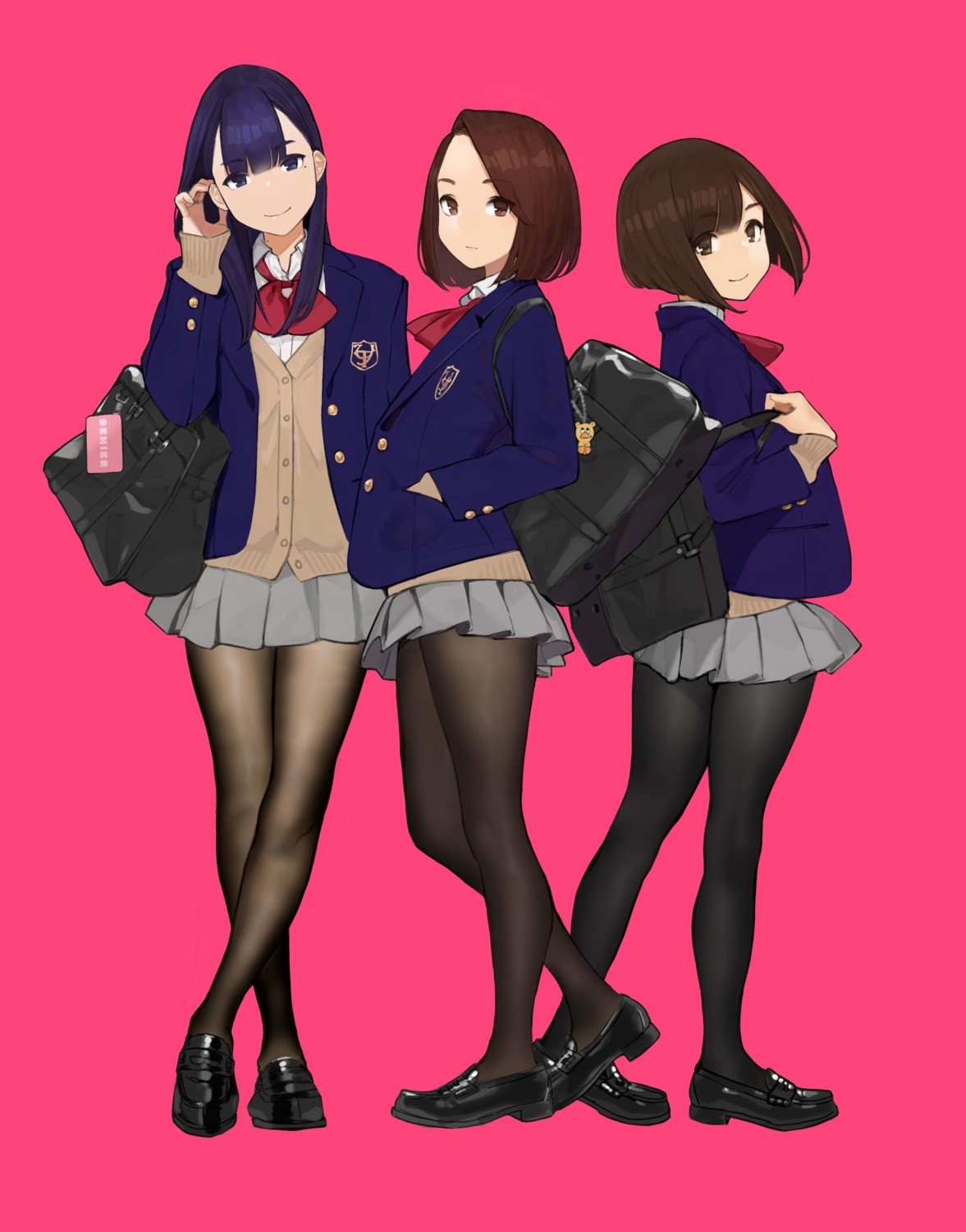 aikawa_ren, miru_tights, moegi_homi, nakabeni_yua, pantyhose, seifuku, sweater, yom