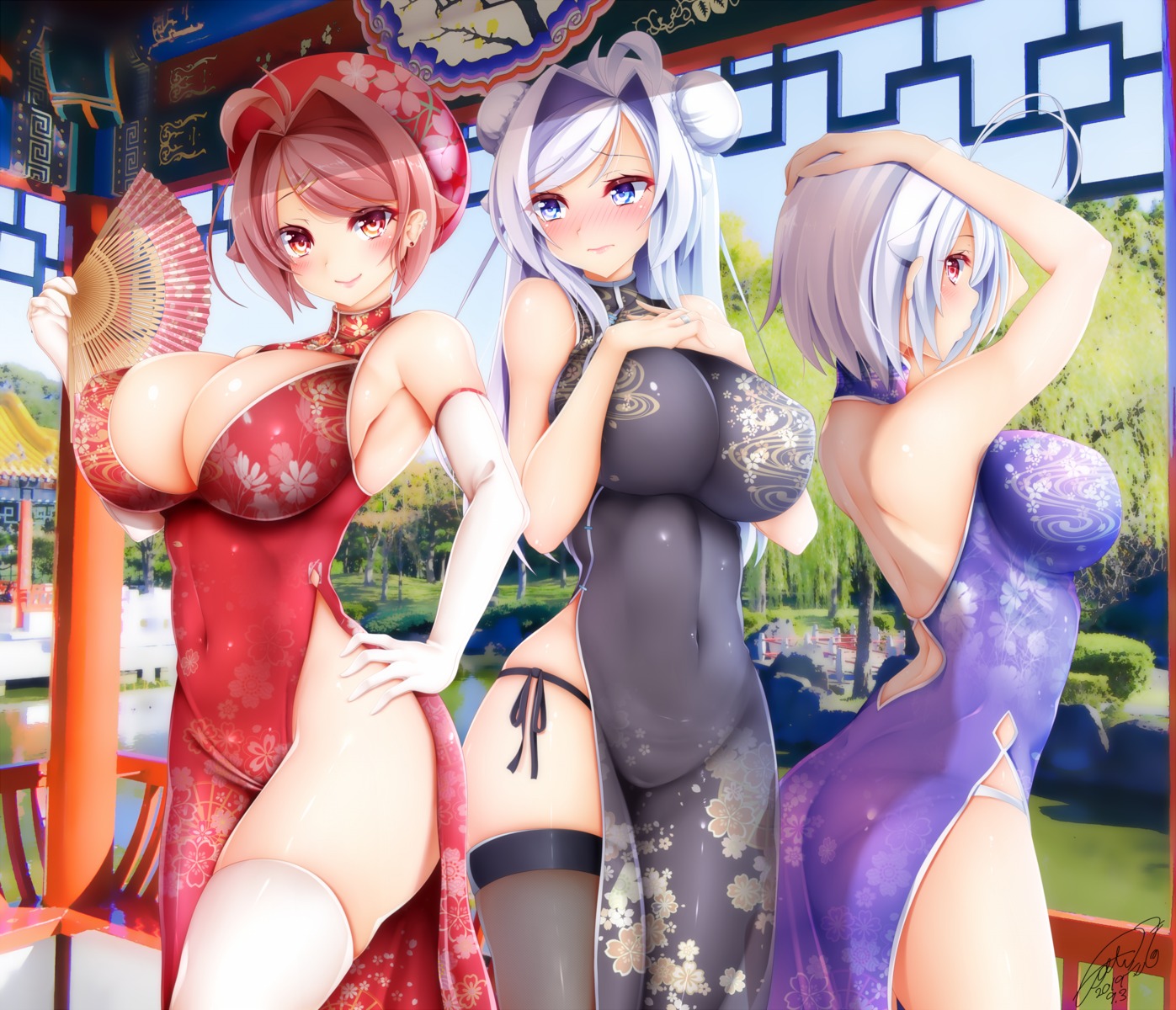 ass, breast_hold, chinadress, jotti, pantsu, string_panties, thighhighs