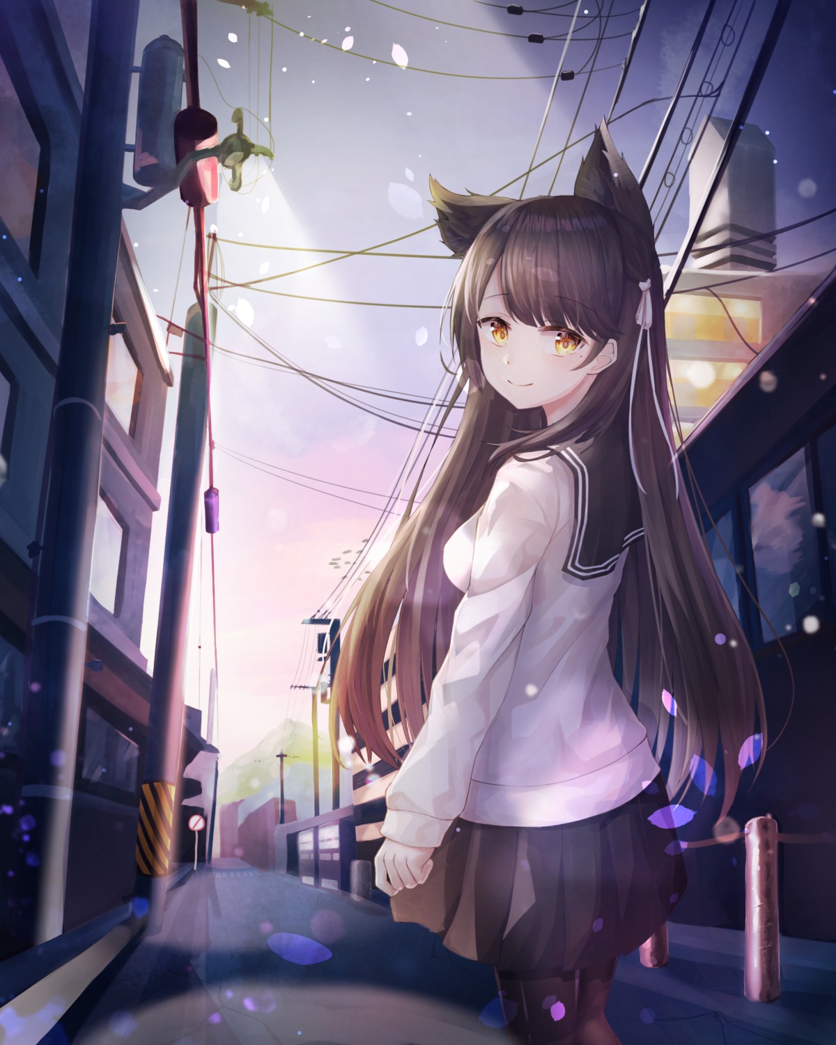 animal_ears, atago_(azur_lane), azur_lane, pantyhose, seifuku, shiro_(acad1213)