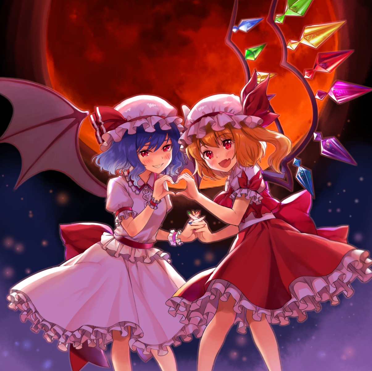 aki_(mare_desiderii), flandre_scarlet, remilia_scarlet, touhou, wings