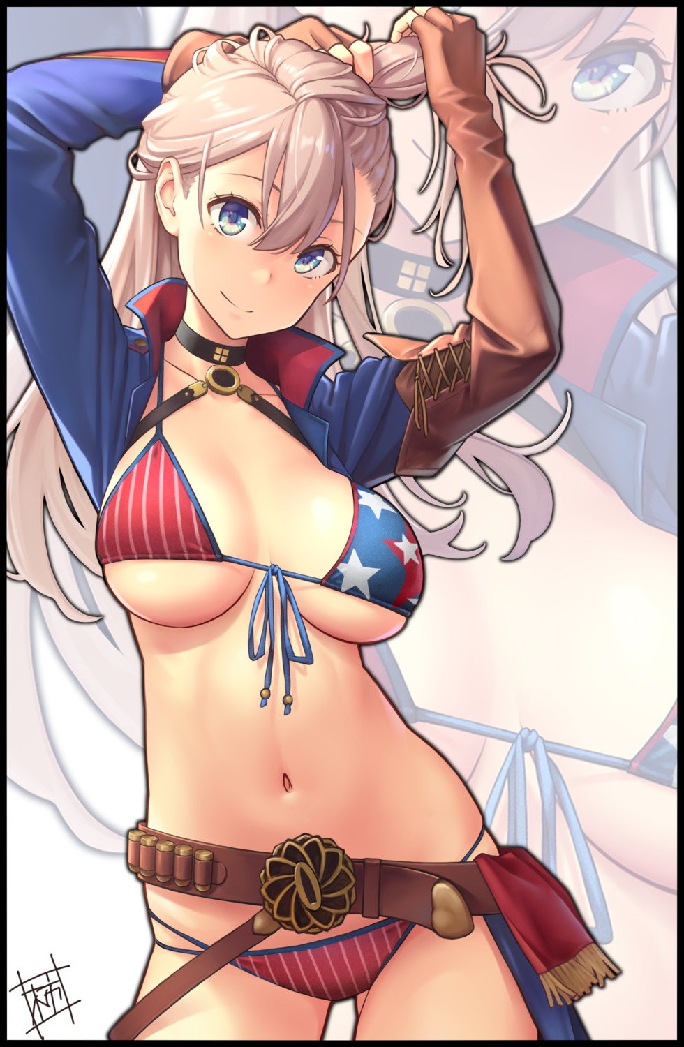 bikini, fate/grand_order, kakinomai, miyamoto_musashi_(fate), swimsuits