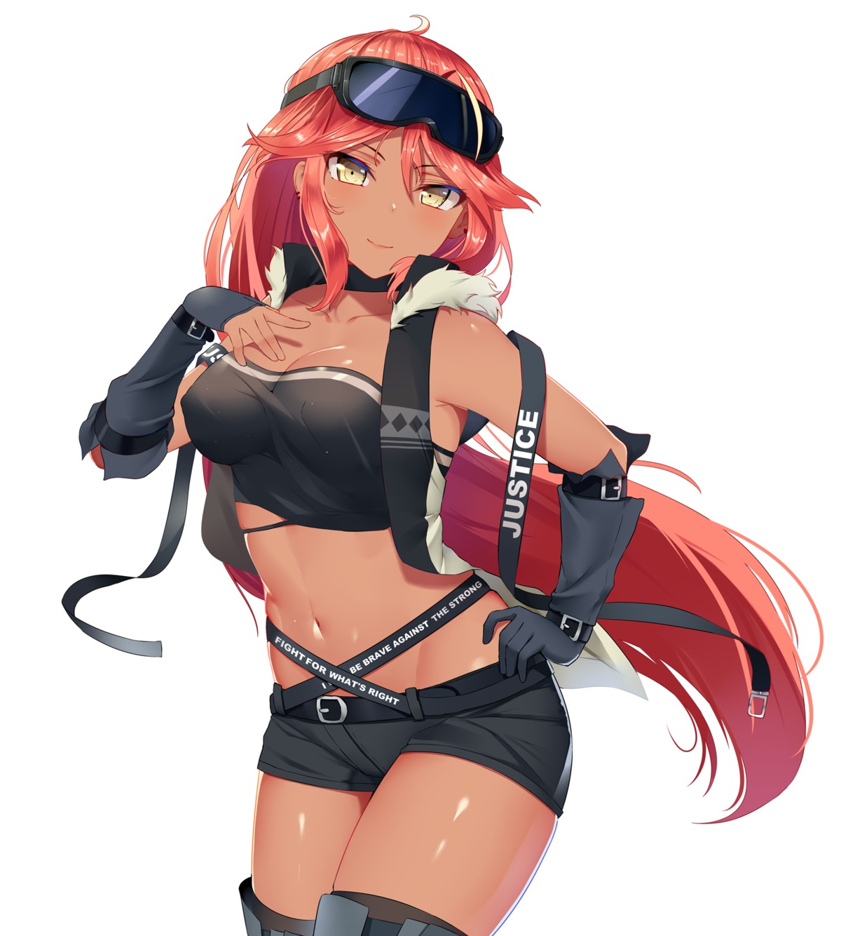 azur_lane, breast_hold, cleavage, jamaica_(azur_lane), mengo, thighhighs